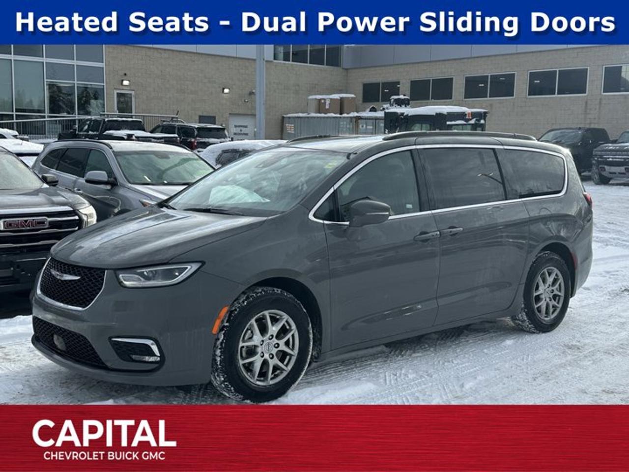 Certified.Ask for the Internet Department for more information or book your test drive today! Call 403-256-4960 for fast answers at your fingertips! Disclaimer: All prices are plus taxes. See dealer for details. AMVIC Licensed Dealer # B2020028.2022 Pacifica 9-Speed Automatic FWD Pacifica Touring, Heated front seats, Heated steering wheel, ParkView Rear Back-Up Camera, Power Liftgate, Quick Order Package 27W.