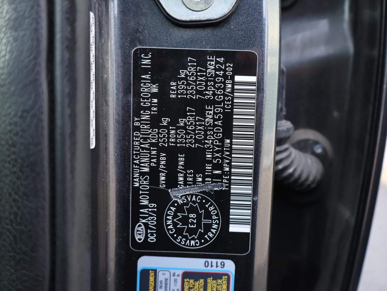 2020 Kia Sorento V6 EX AWD CERTIFIED *7 PASSENGERS* CAMERA BLUETOOTH HEATED SEATS/STEERING CRUISE ALLOYS Photo