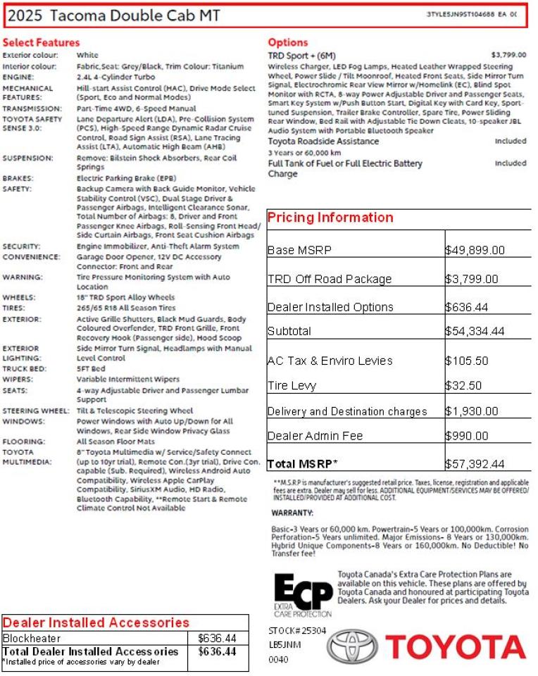 2025 Toyota Tacoma TRD Sport+ Photo2