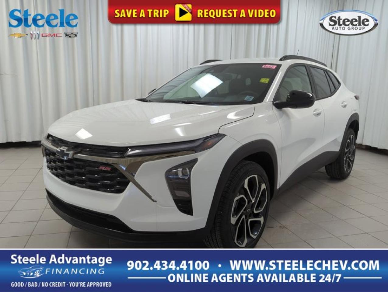 Ready for adventure, our versatile 2026 Chevrolet Trax 2RS delivers an athletic design that looks fantastic in Summit White! Powered by a TurboCharged 1.2 Litre 3 Cylinder serving up 137hp to a 6 Speed Automatic transmission engineered for energetic adventures. Able to see approximately 7.4L/100km on the highway as you go, this Front Wheel Drive SUV also takes you through town in ultra-sporty style. Terrific Trax highlights include signature LED lighting, 19-inch black alloy wheels, roof rails, a rear spoiler, bold RS bumpers, heated power mirrors, and eye-catching black accents. When you get behind the wheel, our 2RS cabin rewards you with supportive heated EvoTex front seats, a heated flat-bottom steering wheel, single-zone automatic climate control, cruise control, a 12V power outlet, remote keyless entry/ignition, and remote start. An 11-inch touchscreen and 8-inch driver display anchor the infotainment system so you can enjoy WiFi compatibility, wireless Apple CarPlay?/Android Auto?, Bluetooth?, voice control, and a six-speaker sound system as you explore your world. Travel safely, knowing Chevrolet provides intelligent driver assistance from automatic braking, lane-keeping assistance, pedestrian detection, forward collision warning, an HD rearview camera, a rear seat reminder, tire pressure monitoring, and more. Try our Trax 2RS to discover a compact SUV that commands respect! Save this Page and Call for Availability. We Know You Will Enjoy Your Test Drive Towards Ownership! Metros Premier Credit Specialist Team Good/Bad/New Credit? Divorce? Self-Employed?