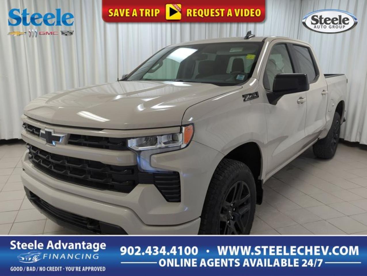 Built with rugged capability, our 2026 Chevrolet Silverado 1500 RST Crew Cab 4X4 offers head-turning looks and street-smart design in White Sands. Motivated by a 5.3 Litre V8 delivering 355hp to a 10 Speed Automatic transmission. This Four Wheel Drive truck also features an auto-locking rear differential for sure-footed capability, and it sees approximately 11.2L/100km on the highway with bold RST details. A black Bowtie highlights the grille, complementing LED lighting, fog lamps, a power lock/release EZ Lift tailgate, 18-inch alloy wheels, LED bed lighting, and painted mirror caps. Climb inside our RST cabin, that combines bold capability with car-like comfort. Take your place and try out the heated cloth front seats with 10-way power for the driver, a heated leather steering wheel, dual-zone climate control, and keyless access/ignition. A 13.4-inch touchscreen and a 12.3-inch driver display anchor the Google-powered infotainment system that bundles WiFi compatibility, wireless smartphone connectivity, and a six-speaker sound system. Theres no need to sacrifice safety, either. Chevrolet makes sure automatic emergency braking, forward collision warning, an HD rearview camera, lane-keeping assistance, pedestrian detection, forward collision alert, hill start assistance, trailer sway control, and more are standard! When its time for better trucking, its time for our Silverado 1500 RST. Save this Page and Call for Availability. We Know You Will Enjoy Your Test Drive Towards Ownership! Metros Premier Credit Specialist Team Good/Bad/New Credit? Divorce? Self-Employed?