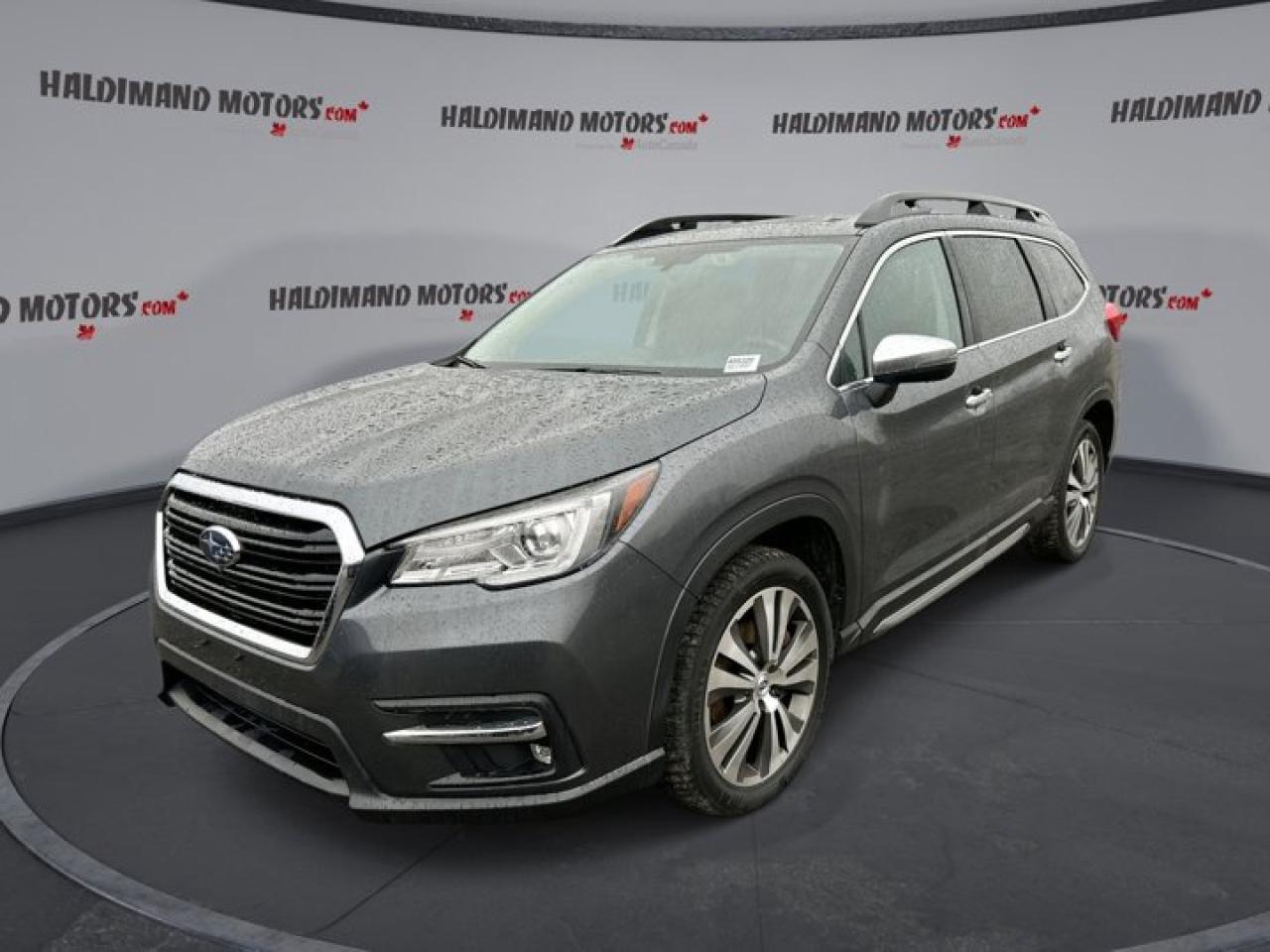 This Subaru Ascent has a strong Turbo Gas H-4cyl 2.4 L engine powering this Variable transmission. Power Hatch, Power Drivers Seat, Panoramic Roof, Leather Seats, Lane Departure.*This Subaru Ascent Comes Equipped with These Options *Heated Steering Wheel, Heated Seats - Front, Blind Spot Monitoring, Apple Carplay, Android Auto, Adaptive Cruise, AC Seats - Front, Transmission: Lineartronic CVT -inc: steering wheel paddle shift controls, Transmission w/Driver Selectable Mode, Sequential Shift Control w/Steering Wheel Controls and Oil Cooler, Tires: 245/50R20, STARLINK Selective Service Internet Access, STARLINK Emergency SOS Capability, Reverse Automatic Braking, Restricted Driving Mode/Alerts, Navigation (integrated).*Stop By Today*Live a little- stop by Haldimand Motors Ltd. located at 42 Talbot St E, Cayuga, ON N0A 1E0 to make this car yours today!