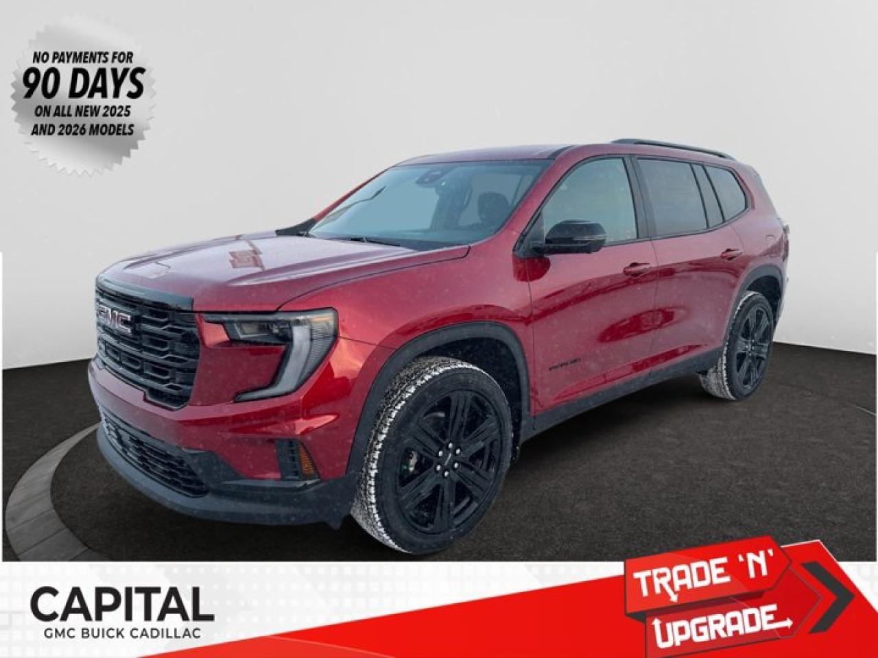 This 2026 GMC Acadia in Volcanic Red Tintcoat is equipped with AWD and Gas 2.5L/ engine.Check out this vehicles pictures, features, options and specs, and let us know if you have any questions. Helping find the perfect vehicle FOR YOU is our only priority.P.S...Sometimes texting is easier. Text (or call) 306-801-9090 for fast answers at your fingertips!Dealer License #914248Disclaimer: All prices are plus taxes & fees. See dealer for Details. Dealer Permit # 914248 See dealer for Details.