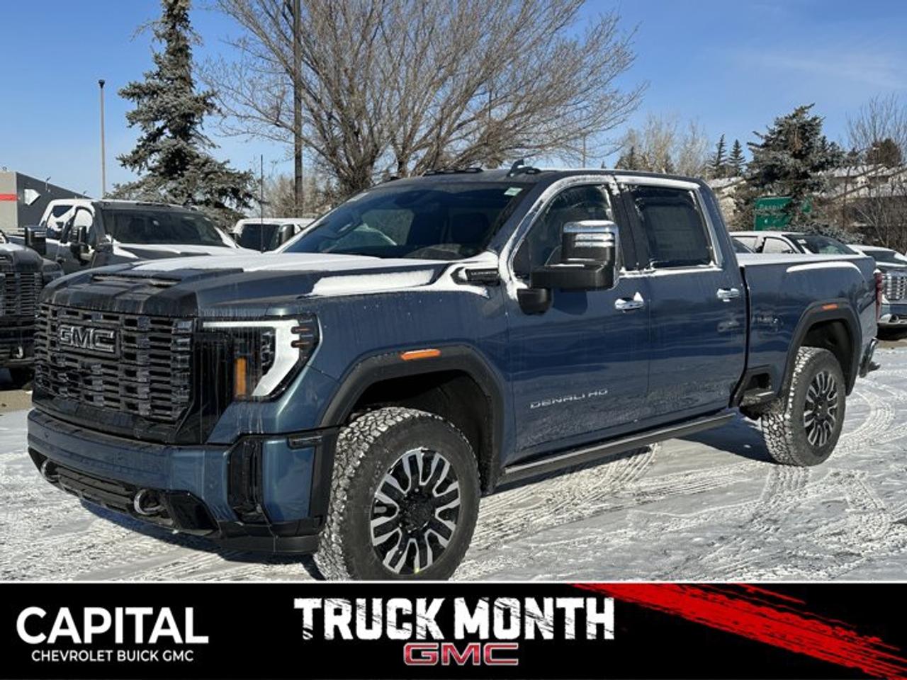 Accessories include tonneau cover.This GMC Sierra 3500HD delivers a Turbocharged Diesel V8 6.6L/ engine powering this Automatic transmission. TRANSMISSION, 10-SPEED AUTOMATIC (STD), REAR AXLE, 3.42 RATIO, PREMIUM FLOOR LINERS WITH REMOVABLE CARPET INSERT, FRONT.*This GMC Sierra 3500HD Features the Following Options *HEAVY DUTY FRONT SPRING/CAMPER PACKAGE Note: If ordered for Camper usage, recommend ordering (UY2) Trailering wiring provisions, GOOSENECK / 5TH WHEEL PREP PACKAGE -- Hitch platform to accept Gooseneck or 5th Wheel hitch. Includes hitch platform with tray to accept ball, stamped bed holes with removable caps installed and bed mounted 7-pin trailer harness (similar to UY2 harness). , LPO, SPORT PEDAL COVER KIT (dealer-installed), LPO, BODY COLOUR WHEEL ARCH MOULDINGS (dealer-installed), HIGH IDLE SWITCH, ENGINE, DURAMAX 6.6L TURBO-DIESEL V8, B20-DIESEL COMPATIBLE (470 hp [350.5 kW] @ 2800 rpm, 975 lb-ft of torque [1322 Nm] @ 1600 rpm) (STD), DOWNPOUR METALLIC, DENALI ULTIMATE PREFERRED EQUIPMENT GROUP includes standard equipment, ALTERNATORS, DUAL, 220-AMPS PRIMARY, 170-AMPS AUXILIARY, 3 YEARS SIRIUSXM.*Stop By Today *A short visit to Capital Chevrolet Buick GMC Inc. located at 13103 Lake Fraser Drive SE, Calgary, AB T2J 3H5 can get you a reliable Sierra 3500HD today!