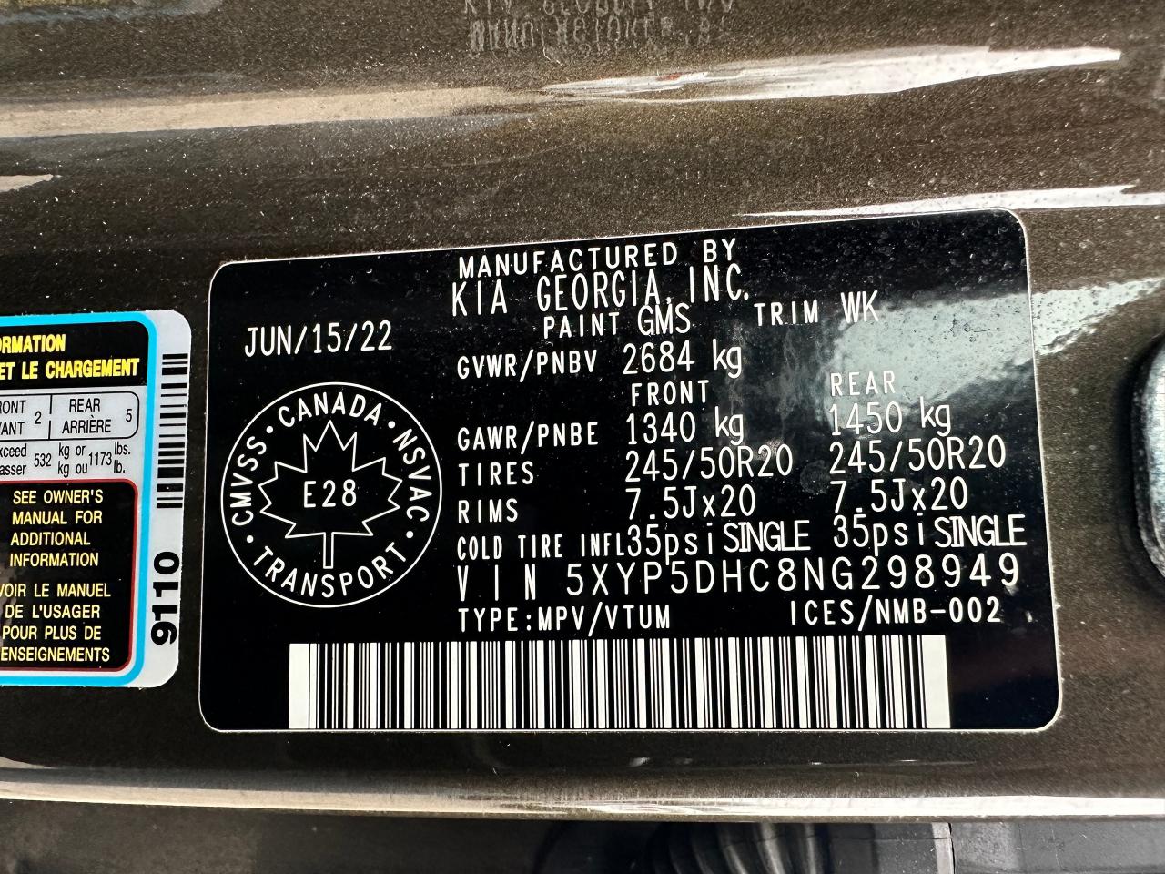 2022 Kia Telluride SX-AWD HTD/CLD-LTHR Dual-Sunroof 7Pass SkyView XM Photo