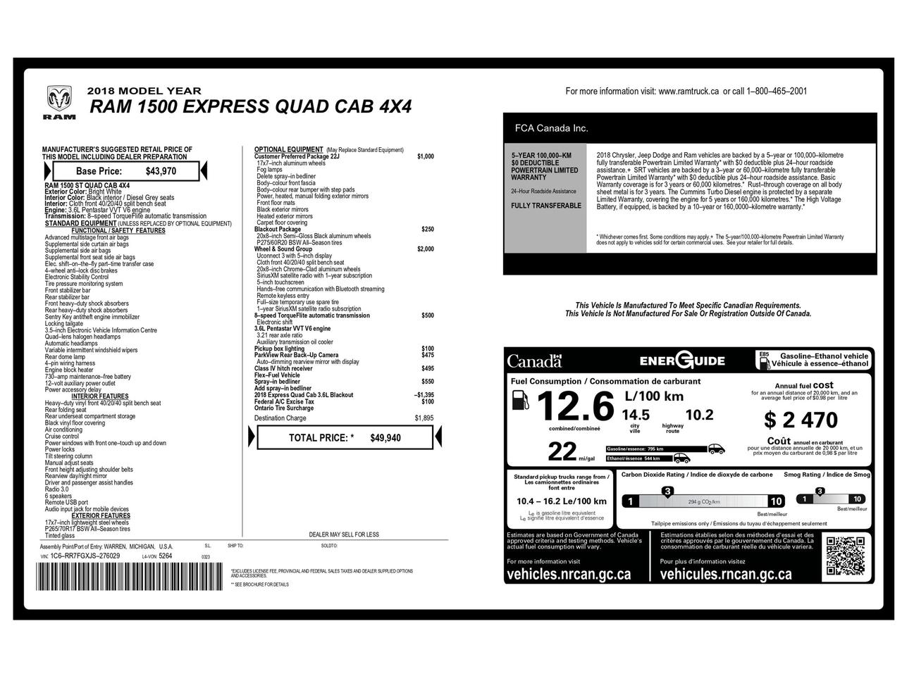 2018 RAM 1500 4x4 Quad Cab 6'4  Box WE FINANCE ALL CREDIT! Photo