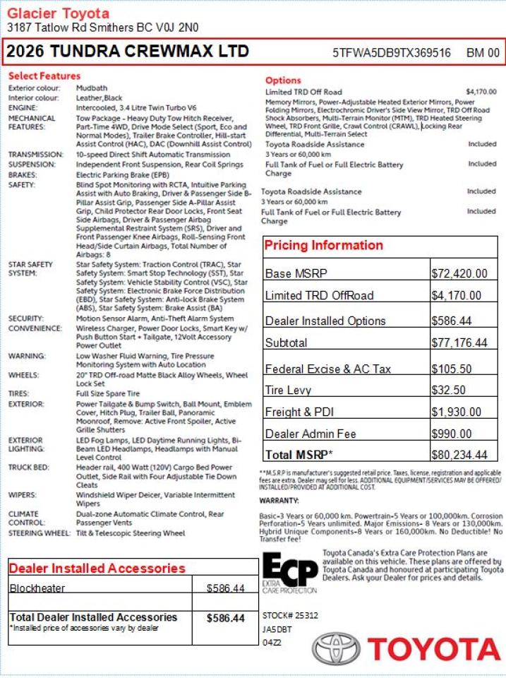 2026 Toyota Tundra Limited TRD OFFROAD Photo3
