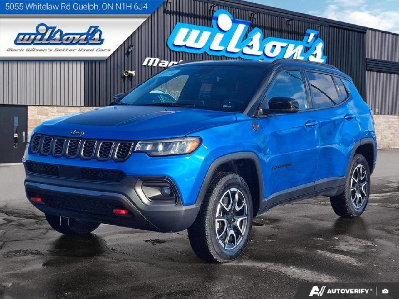 Used 2024 Jeep Compass Trailhawk 4WD | Leather | Pano Roof | Nav | Heated Wheel + Seats | Remote Start | CarPlay and More ! for sale in Guelph, ON