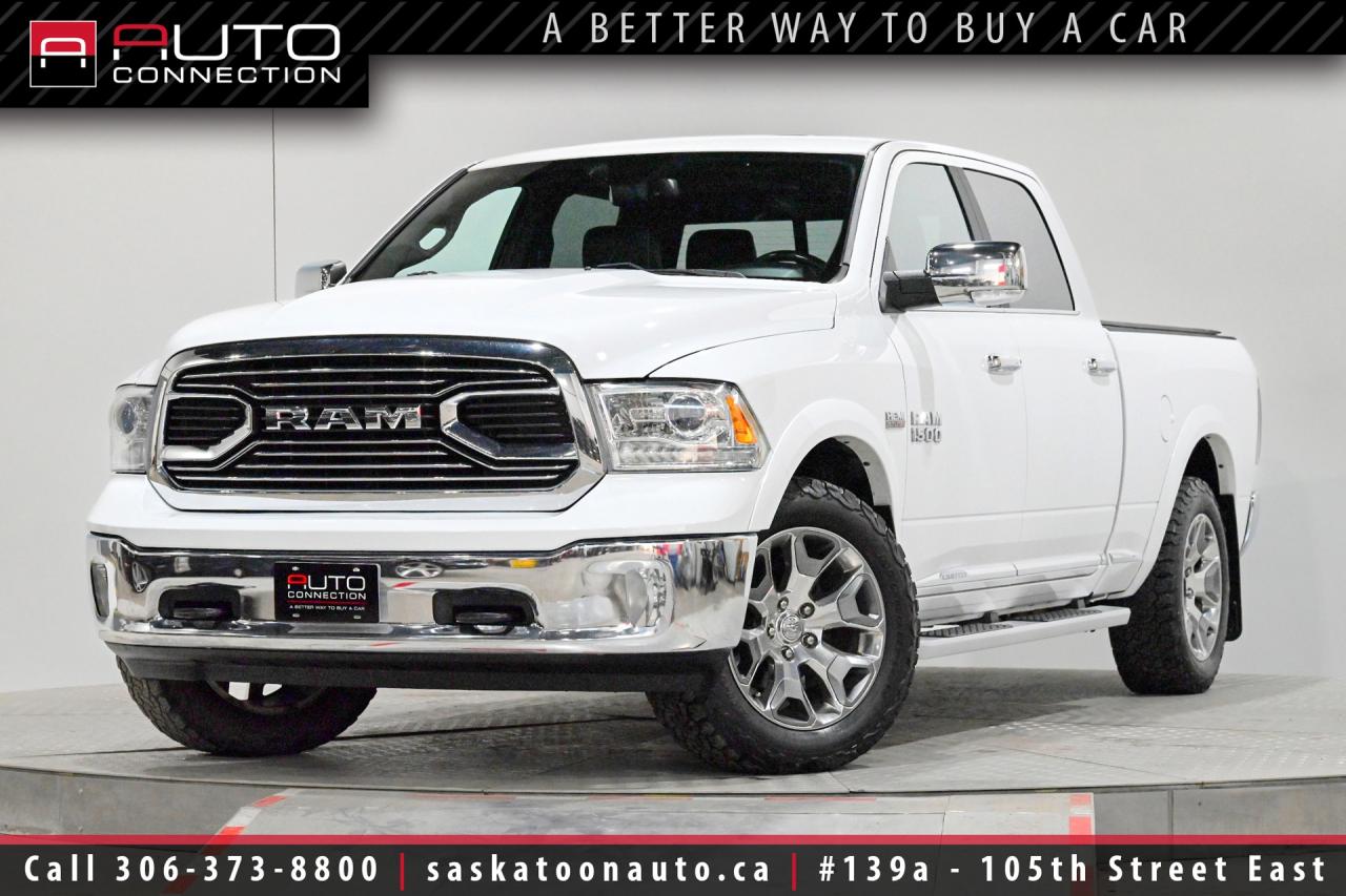 <p><span>Financing & Warranty Available!</span><span><br></span><span><br></span><span></span><span>Crew Cab w/ 6.4ft. Box - Accident Free - SK Truck</span><span><br></span><span><br>This <b>2017 RAM 1500 Laramie Limited</b> blends true capability with upscale comfort - a Bright White, accident-free, Saskatchewan-local pickup that stands out whether on the job or around town. The spacious crew cab and long 6.4-foot box give you real versatility for family life and serious hauling without compromise. Under the hood the legendary 5.7L HEMI V8 and 4x4 drivetrain deliver confident towing and passing power, while the Active-Level four-corner air suspension and anti-spin rear axle smooth the ride and improve control. Towing is made easy thanks to the Class IV hitch, integrated trailer brake control and practical pickup box lighting and spray-in bedliner that protect the cargo area. Step inside and you will find premium Black Natura Plus leather, cooled and heated front seats, heated rear seats and a heated steering wheel - all wrapped in elegant Laramie Limited trim with Argento wood accents and a premium instrument cluster. The tech package keeps you connected and safe with Uconnects 8.4-inch NAV multimedia centre, GPS navigation, a 9-speaker Alpine sound system with subwoofer, ParkView rear camera and Park-Sense rear assist. Convenience features like Remote Start, Keyless Enter n Go with push-button start, power-adjustable pedals with memory and driver seat memory settings make daily use effortless in every season. Outside, body-colour Mopar running boards, bright bumpers, a bold RAM tailgate badge and 20-inch aluminum wheels with chrome inserts finish a look that is both rugged and refined. If you want a locally owned, accident-free Laramie Limited that mixes luxury, capability and trailer-ready practicality, stop by Saskatoon Auto Connection for a test drive today.<br><br></span><span>Key Features:</span><span><br></span><span><br>- 4x4<br>- Limited Appearance Package<br>- Cooled & Heated Front Seats<br>- Heated Rear Seats<br>- Heated Steering Wheel<br>- Remote Start<br>- GPS Navigation<br>- Power Moonroof<br>- 9-Speaker Alpine Premium Sound System w/ Subwoofer<br>- Park-Sense Rear Park Assist System<br>- ParkView Rear Back-Up Camera<br>- Automatic High Beam Headlamps<br>- Rain-Sensing Windshield Wipers<br>- Dual-Zone Automatic Climate<br>- Uconnect 8.4 NAV Multimedia Centre w/ 8.4-Inch Touchscreen<br>- Keyless Enter n Go w/ Proximity Entry & Push-Button Start<br>- Drivers Seat Memory Settings<br>- Power-Adjustable Pedals w/ Memory<br>- LED Interior Lighting<br>- Premium Laramie Limited Instrument Cluster<br>- Luxury Door Trim Panels w/ Argento Wood Accents<br>- Bright Front & Rear Bumpers<br>- Body-Colour Mopar Running Boards<br>- Body-Colour RAM Tailgate Badge<br>- Spray-In Bedliner<br>- Pickup Box Lighting<br>- Class IV Hitch Receiver<br>- Integrated Trailer Brake Control<br>- Anti-Spin Differential Rear Axle<br>- 20-Inch Aluminum Wheels w/ Chrome Inserts<br>- Active-Level 4-Corner Air Suspension System<br>- 5.7L HEMI 8-Cylinder Engine<br><br><b>Exterior Colour:</b> Bright White<br><b>Interior Colour:</b> Black Natura Plus Leather<br><br><b>Manufacturers Brochure:</b> </span><a href=https://autocatalogarchive.com/wp-content/uploads/2018/06/Dodge-Ram-1500-2017-CA.pdf target=_blank><span>https://autocatalogarchive.com/wp-content/uploads/2018/06/Dodge-Ram-1500-2017-CA.pdf</span></a><span><br><br></span><span>Unlock a full year of exclusive VIP benefits with your purchase! Enjoy 20% off labour, 25% off tires, free windshield stone chip repairs, and so much more. Visit saskatoonauto.ca for all the details.<br></span><span><br>Honesty Pricing eliminates the haggle hassle by providing you with our lowest possible selling price up front. In fact, it is the lowest price in our market, and we will prove it by disclosing a comprehensive market report of what our competitors are selling similar vehicles for.<br></span><span><br>This vehicle meets our Diamond Certification standard, which begins by selecting only premium quality vehicles and subjecting them to a much more comprehensive inspection process than typical dealerships use. Diamond Certified ensures a clean history, exceptional appearance and problem-free operation.<br></span><span><br>At Saskatoon Auto Connection we sell pre-owned automobiles the way we would like to buy them ourselves. Since 2008, we have been dedicated to providing the highest level of integrity and transparency in our industry, in combination with the highest quality vehicles at the most competitive prices in Saskatchewan. Our friendly staff is ready to positively redefine your expectations of the pre-owned automobile space.</span><span></span></p>
