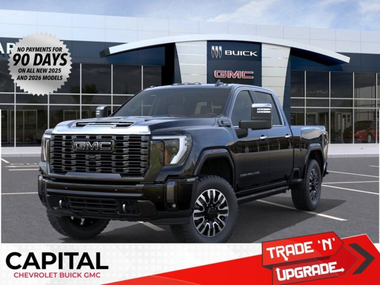 This GMC Sierra 3500HD delivers a Turbocharged Diesel V8 6.6L/ engine powering this Automatic transmission. TRANSMISSION, 10-SPEED AUTOMATIC (STD), REAR AXLE, 3.42 RATIO, PREMIUM FLOOR LINERS WITH REMOVABLE CARPET INSERT, FRONT.*This GMC Sierra 3500HD Comes Equipped with These Options *HEAVY DUTY FRONT SPRING/CAMPER PACKAGE Note: If ordered for Camper usage, recommend ordering (UY2) Trailering wiring provisions, GOOSENECK / 5TH WHEEL PREP PACKAGE -- Hitch platform to accept Gooseneck or 5th Wheel hitch. Includes hitch platform with tray to accept ball, stamped bed holes with removable caps installed and bed mounted 7-pin trailer harness (similar to UY2 harness). , LPO, SPORT PEDAL COVER KIT (dealer-installed), LPO, BODY COLOUR WHEEL ARCH MOULDINGS (dealer-installed), HIGH IDLE SWITCH, ENGINE, DURAMAX 6.6L TURBO-DIESEL V8, B20-DIESEL COMPATIBLE (470 hp [350.5 kW] @ 2800 rpm, 975 lb-ft of torque [1322 Nm] @ 1600 rpm) (STD), DENALI ULTIMATE PREFERRED EQUIPMENT GROUP includes standard equipment, ALTERNATORS, DUAL, 220-AMPS PRIMARY, 170-AMPS AUXILIARY, 3 YEARS SIRIUSXM, Wireless phone projection for Apple CarPlay and Android Auto.* Stop By Today *Live a little- stop by Capital Chevrolet Buick GMC Inc. located at 13103 Lake Fraser Drive SE, Calgary, AB T2J 3H5 to make this car yours today!