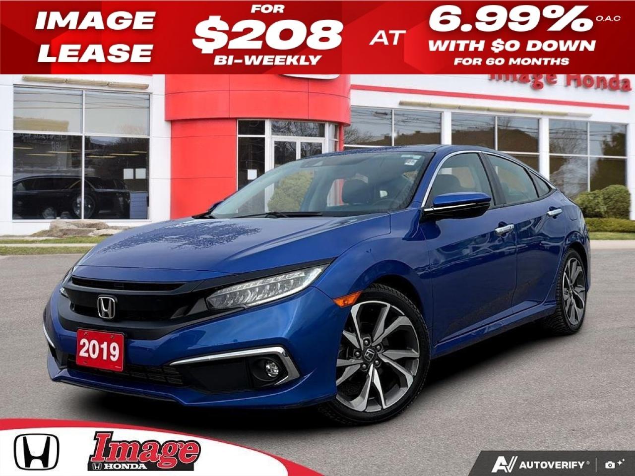 2019 Honda Civic Sedan Touring CVT   SUNROOF   LEATHER   HTD SEATS Photo0