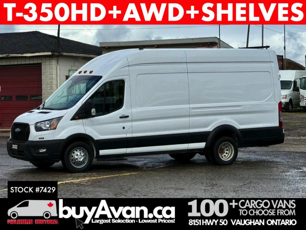 2022 Ford Transit Cargo Van T-350HD 148" EL AWD HR Shelves+Divider Photo0