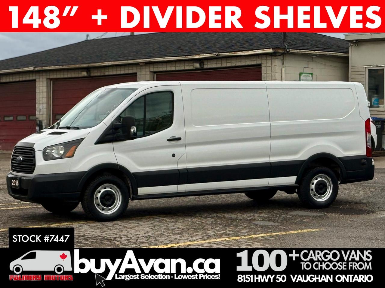 2016 Ford Transit Cargo Van 135k KM   CLEAN CARFAX   SHELVES + DIVIDER Photo