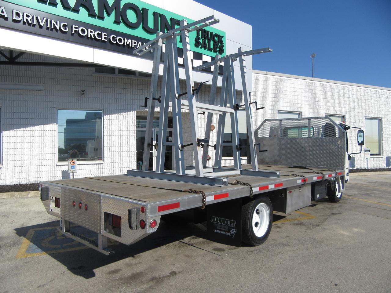 2020 Isuzu NRR DIESEL WITH 20 FT ALUMINUM FLAT DECK & SLAB RACK Photo