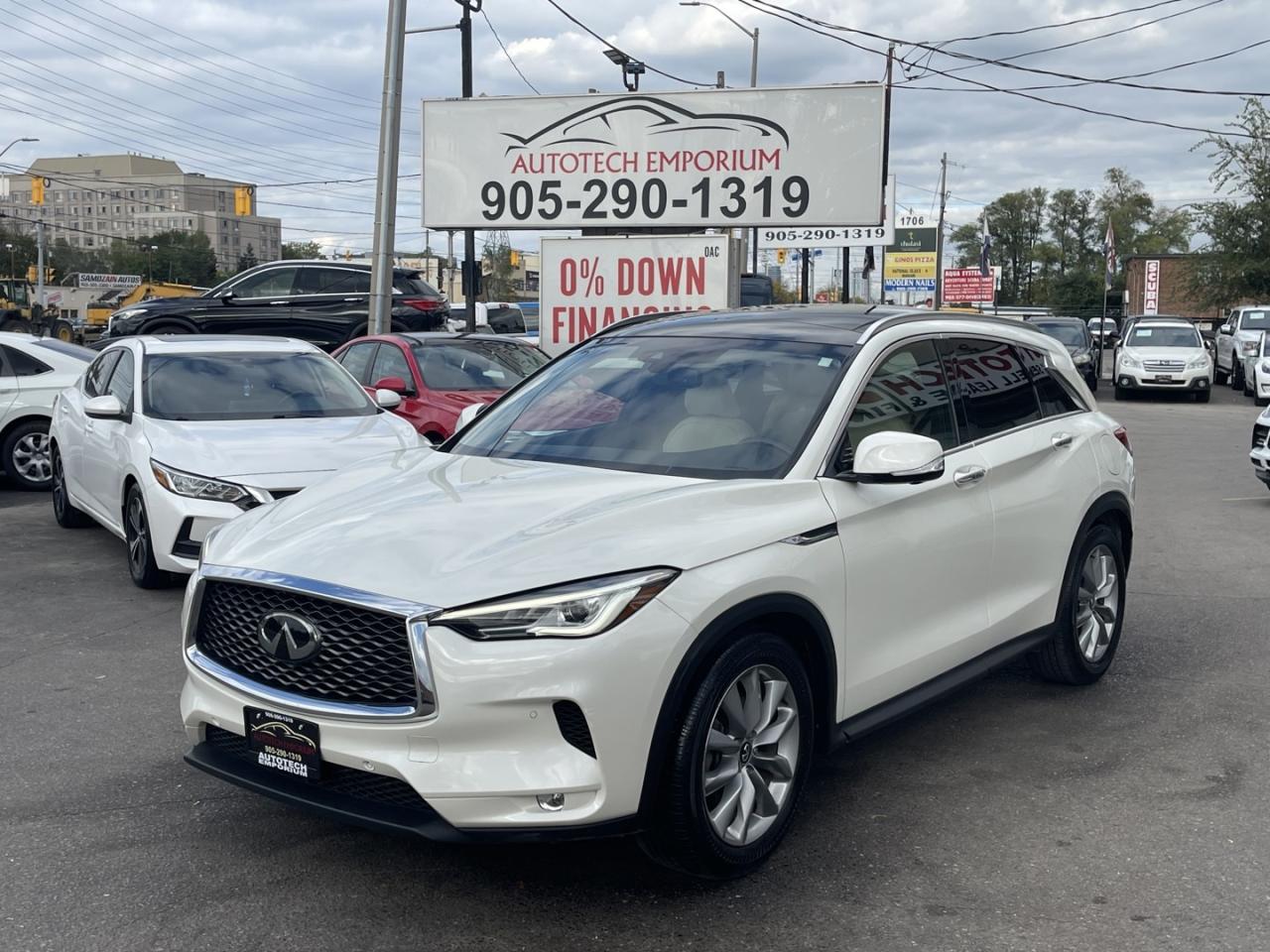 2021 Infiniti QX50 Essential Pearl White AWD   360 Cam   Pro Pilot As Photo