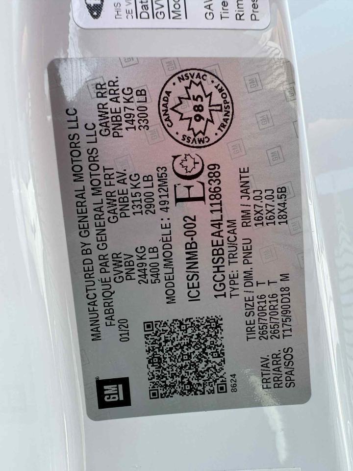 2020 Chevrolet Colorado 2WD Ext Cab 128  Work Truck Photo