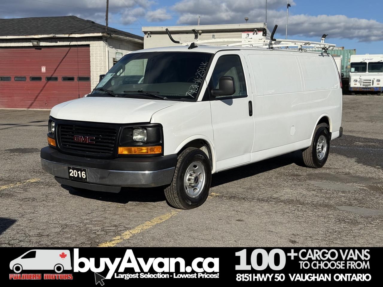 2016 GMC Savana Cargo Van 2500 Extended V8 Racks + Divider CERTIFIED Photo4