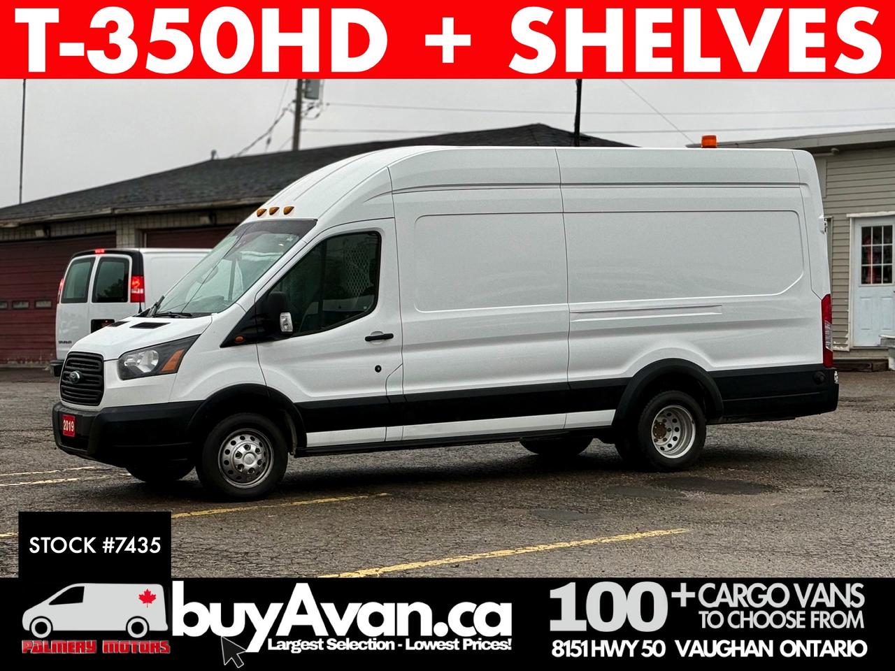 2019 Ford Transit Cargo Van T-350HD 148" EL HR Shelves + Divider Photo