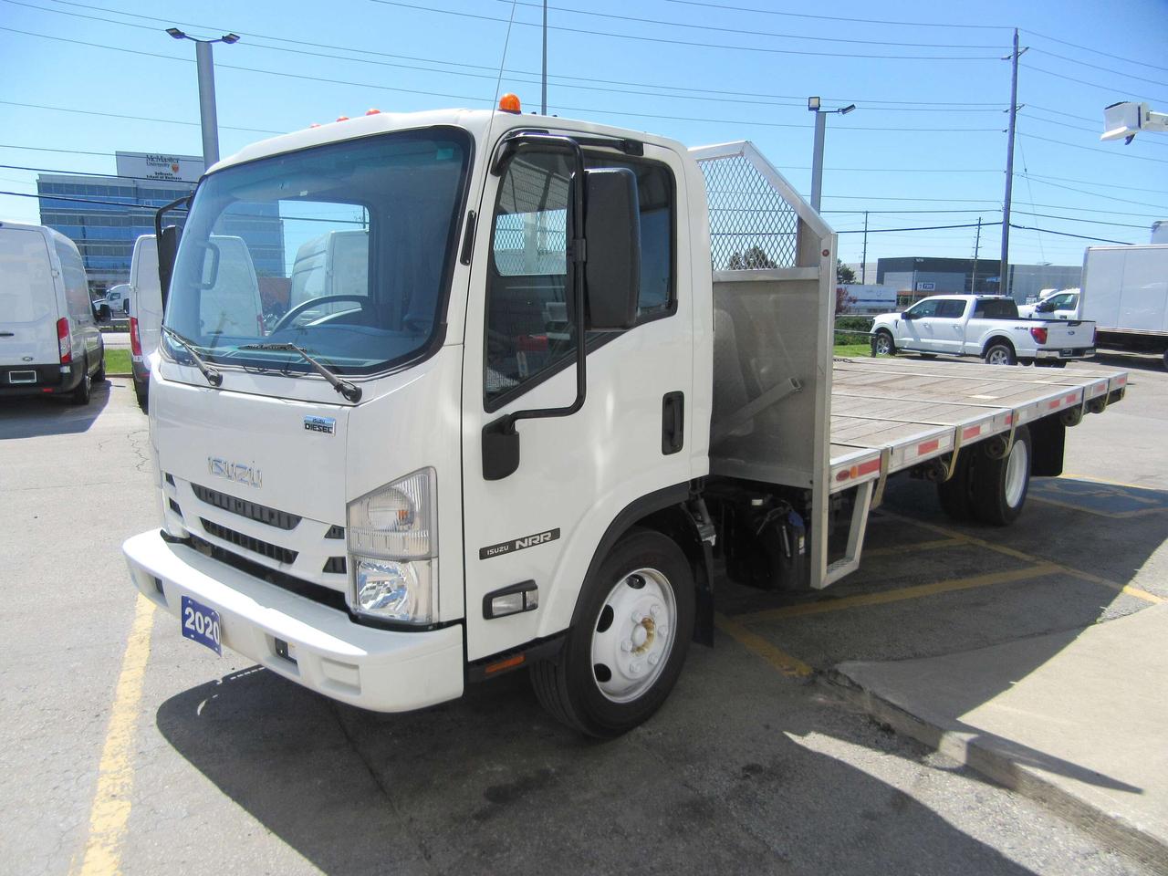 2020 Isuzu NRR DIESEL WITH 20 FT ALUMINUM FLAT DECK & SLAB RACK Photo