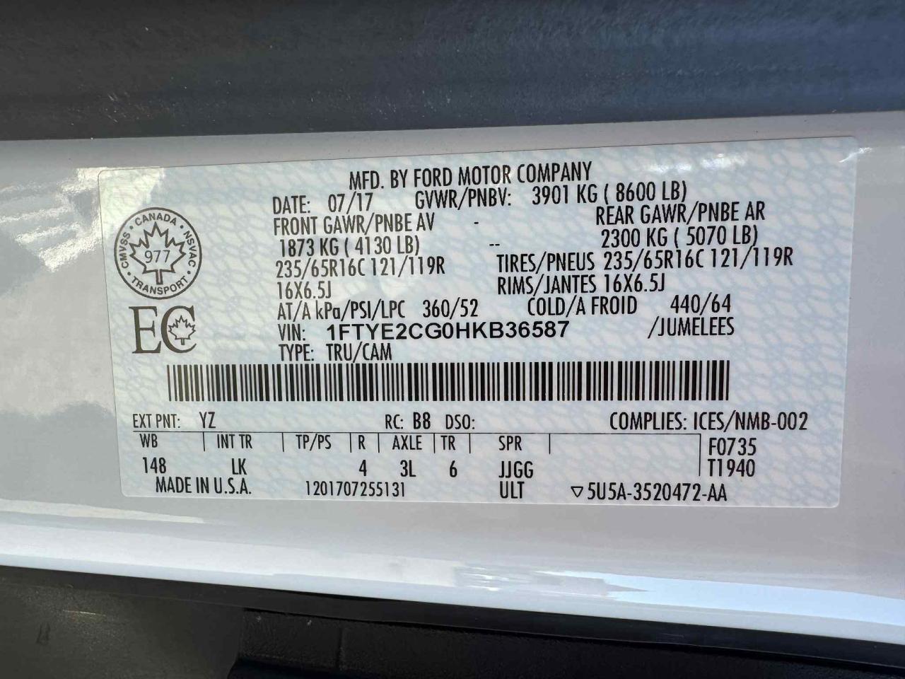 2017 Ford Transit Van Explorer -- 9 Passenger -- Limited SE Photo