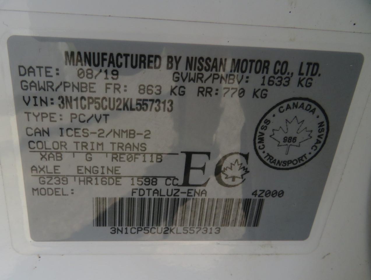 2019 Nissan Kicks S FWD Photo