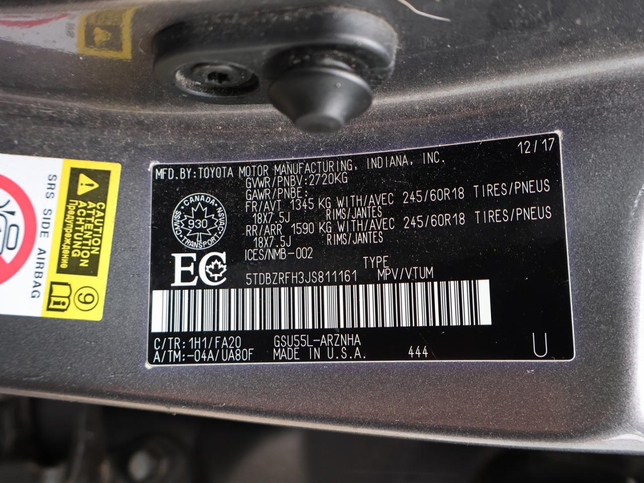 2018 Toyota Highlander LE-PLUS AWD CERTIFIED *1 OWNER* CAMERA BLUETOOTH HEATED SEATS CRUISE ALLOYS - Photo #35