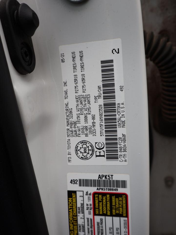 2021 Toyota Tundra V8 SR5 4WD CERTIFIED *1 OWNER*ACCIDENT FREE*TOYOTA MAINTAIN* CAMERA BLUETOOTH HEATED SEATS LANE ALERT CRUISE ALLOYS - Photo #37