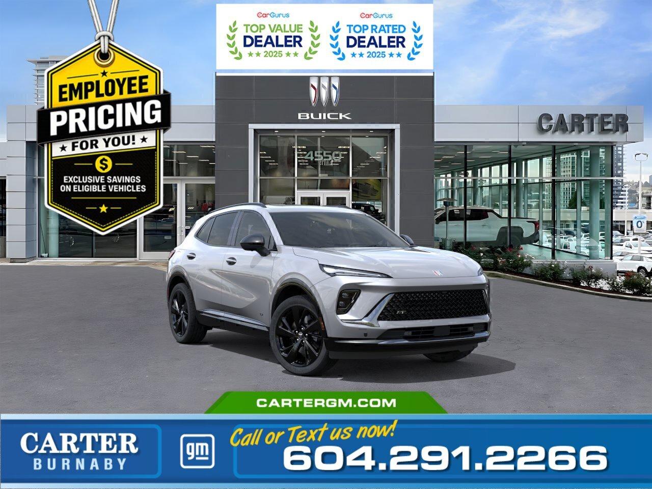 GREAT NEWS! THE EMPLOYEE PRICING EVENT IS BACK! Take advantage of exclusive Employee Pricing on eligible new vehicles and enjoy exceptional value for a limited time. This is your opportunity to save on the vehicle youve been waiting for while inventory lasts. Contact us today to confirm your eligibility and discover the available offers on your preferred model.  Discover refined performance and advanced safety in the 2026 Buick Envision Sport Touring AWD. Powered by a responsive 2.0L Turbo engine, it pairs confidence with capability, including trailering provisions and Hill Descent Control. Inside, a stunning 30" diagonal LCD display anchors a premium cabin with heated front seats, an 8-way power driver seat, and a hands-free power liftgate with LED logo projection. Intelligent safety features surround you from every angle.  Come take it for a test drive today and experience all this stylish vehicle has to offer!  WHY CARTER GM BURNABY?  - An unrivalled vehicle purchasing experience! - Exceeding our loyal customers expectations since 1963 - 4.5 Google star rating with 2,300+ customer reviews) - CarGurus Top-Rated Dealer 2025 Award - CarGurus Top Value Dealer 2025 Award - Vehicle trades welcome! Best price guaranteed! - We provide upfront pricing, zero hidden fees, and 100% transparency - Fast approvals and 99% acceptance rates (no matter your current credit status!) - Multilingual staff (many languages spoken) - Comfortable non-pressured environment with in-store television, WIFI and a childrens play area! - In-store restaurant: fresh daily menu        Were here to help you drive the vehicle you want, the vehicle you deserve! QUESTIONS? GREAT! WEVE GOT ANSWERS! To speak with a friendly vehicle specialist - CALL NOW! The advertised price includes all standard dealer fees and any applicable manufacturer or dealer incentives. It does not include applicable taxes, licensing, insurance, or optional products or services. Dealer fees will be clearly broken out and itemized on the bill of sale, maximum total of fees $699.00. Prices are shown in Canadian dollars. While we make every effort to ensure accuracy, vehicle details, pricing, options, and availability are subject to change without notice. Please confirm all information with dealership sales management before purchase. Dealer Code: 81129