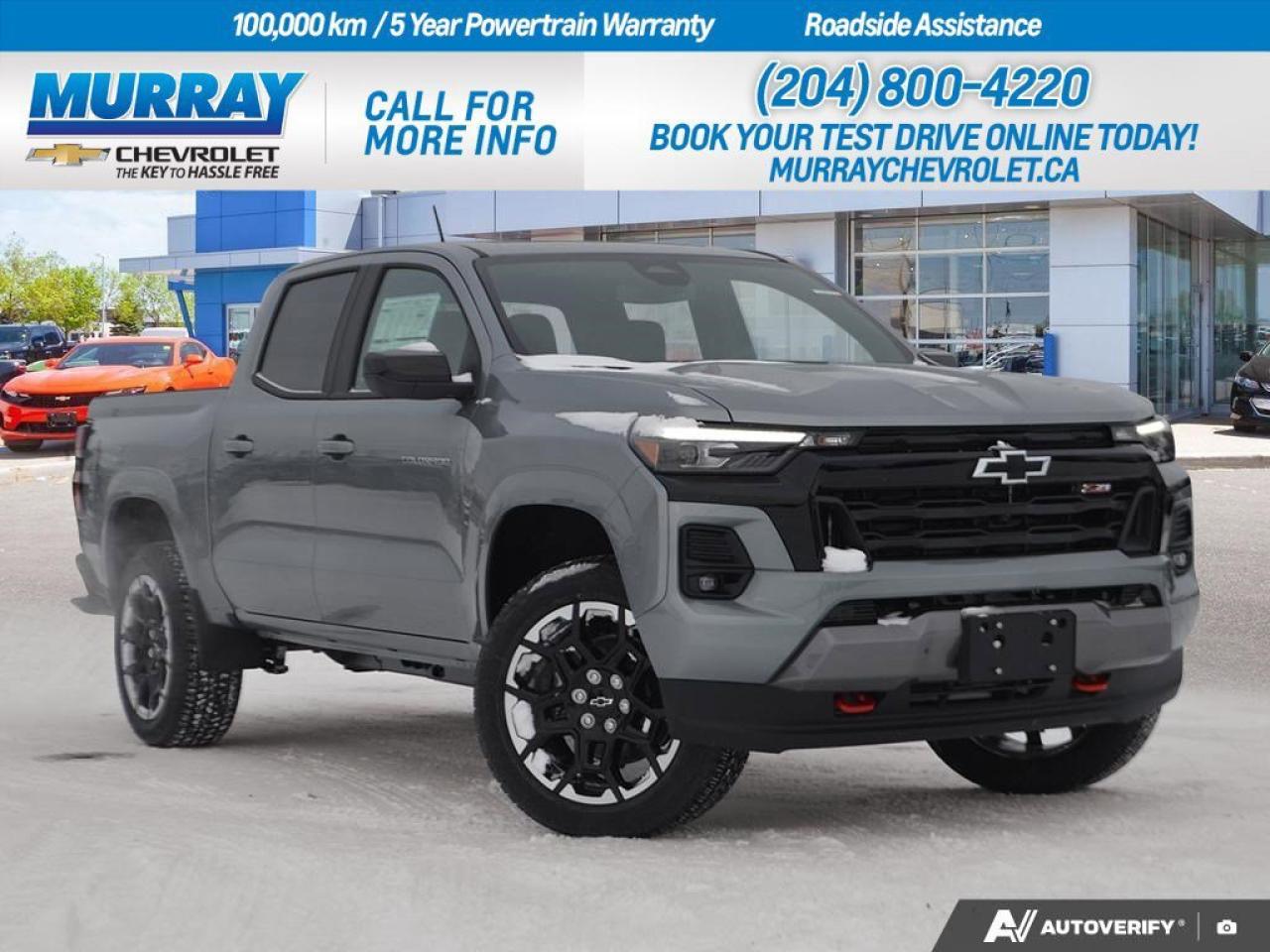 *SUNROOF POWER SLIDING GLASS WITH MANUAL SHADE* *TECHNOLOGY PACKAGE* *Z71 CONVENIENCE PACKAGE III*  Experience the thrill of driving the 2026 Chevrolet Colorado 4WD Z71, a remarkable blend of style and capability, now available in Winnipeg. This Crew Cab Pickup is decked out in a striking Sterling Grey Metallic finish, ensuring you stand out on every adventure. Its **Turbocharged Gas I4 2.7L** engine delivers an impressive 310 horsepower and 430 lb-ft of torque, offering both power and efficiency. The 8-speed automatic transmission ensures smooth and responsive handling, making every drive a pleasure.  Inside, enjoy the luxury of Jet Black/Adrenaline Red perforated leather-appointed front seats, complete with driver memory settings for your convenience. The included Technology Package elevates your drive with features such as Adaptive Cruise Control, Rear Pedestrian Alert, and HD Surround Vision, all complemented by the Bose Premium Audio System for an immersive listening experience. The Z71 Convenience Package III adds a touch of comfort with heated and ventilated front seats, a heated steering wheel, and more.  Stay connected and safe with advanced features like the WiFi Hotspot, Blind Spot Monitor, Lane Keeping Assist, and Front Collision Warning. The Colorado 4WD Z71 is equipped with 20 painted aluminum wheels, adding both style and strength to your journey. This vehicle is ready to conquer any terrain with its four-wheel drive capability and all-terrain tires.  Whether youre cruising through the city or exploring the great outdoors, this Chevrolet Colorado is your perfect companion, bringing together performance, luxury, and cutting-edge technology in one outstanding package.  DisplayTrim: SUNROOF POWER SLIDING GLASS WITH MANUAL SHADE Dealer Permit #1740
