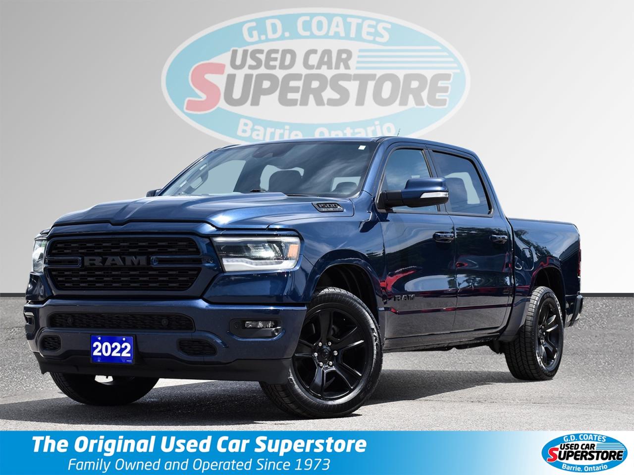 Used 2022 RAM 1500 Sport Crew Cab 4x4 ~Nav ~Heated Leather ~Camera for sale in Barrie, ON