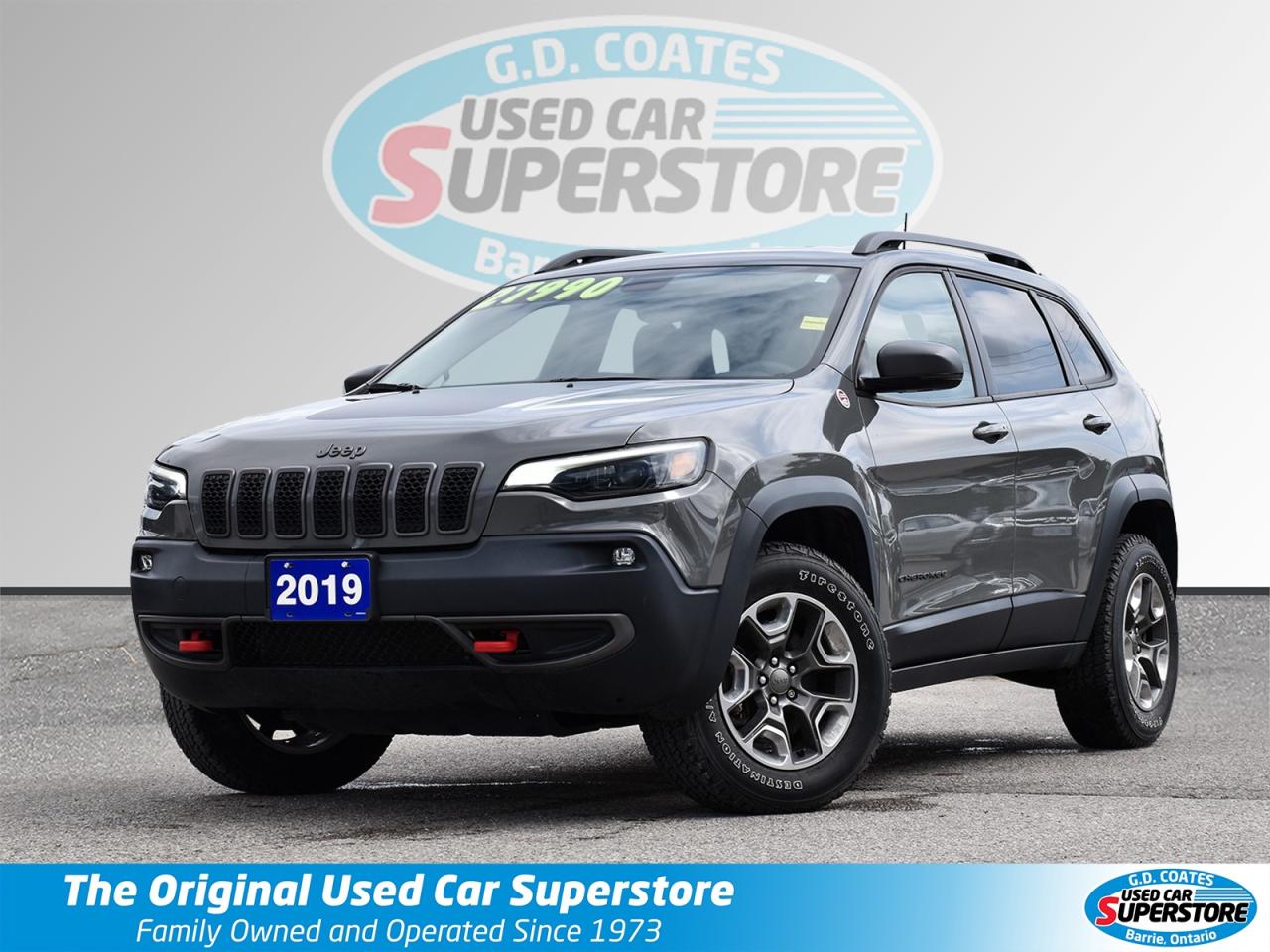 Used 2019 Jeep Cherokee Trailhawk 4x4 ~Nav ~Camera ~Leather ~Bluetooth for sale in Barrie, ON