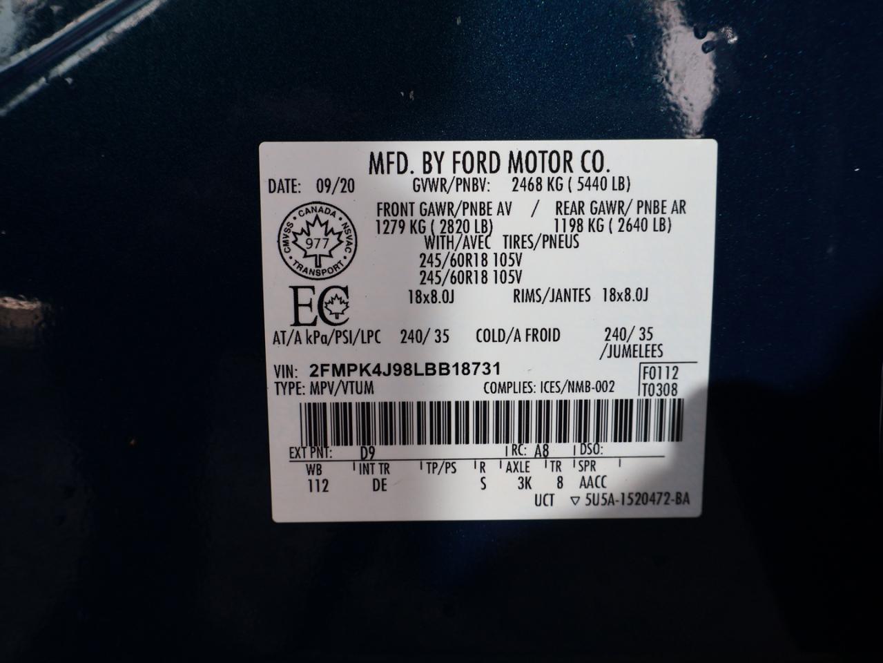 2020 Ford Edge SEL AWD CERTIFIED *ACCIDENT FREE* CAMERA NAV BLUETOOTH HEATED SEATS CRUISE ALLOYS Photo