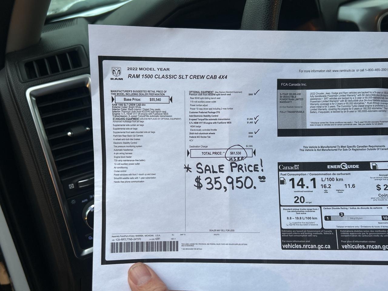 2022 RAM 1500 Classic SLT  CREW   V8   4X4 Photo