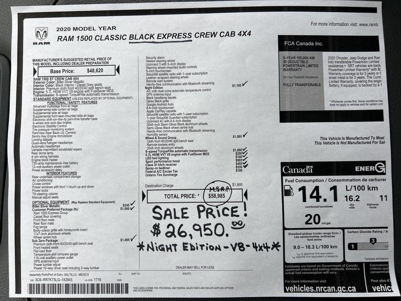 2020 RAM 1500 Classic Express Night Edition  Crew  V8 Photo