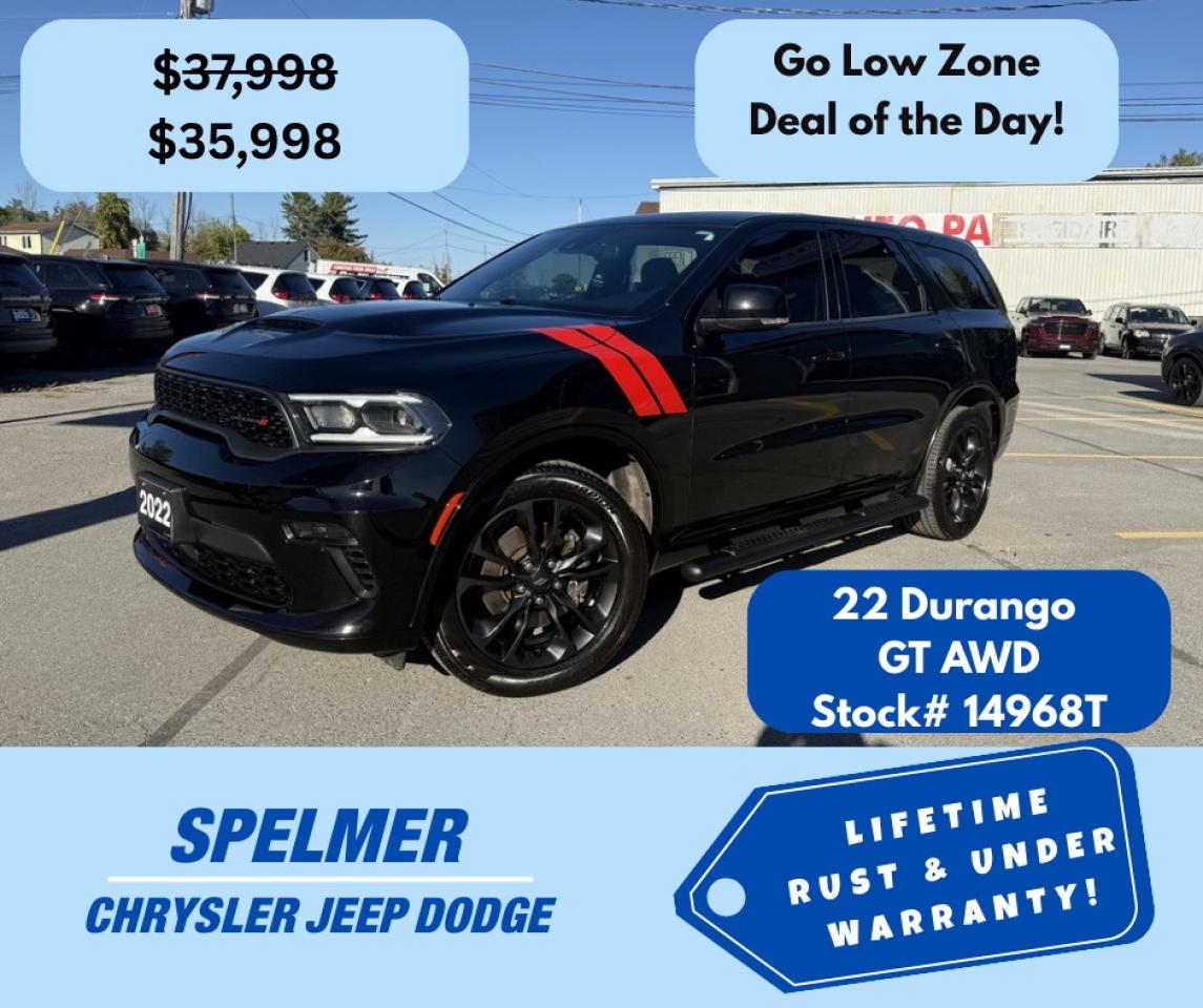 2022 Dodge Durango GT AWD - Lifetime Rust Warranty! Go Low Zone! Photo0