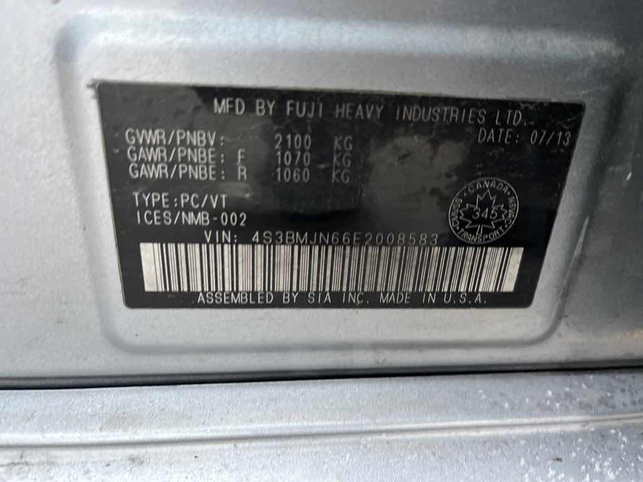 2014 Subaru LEGACY 3.6R LIMITE  Photo