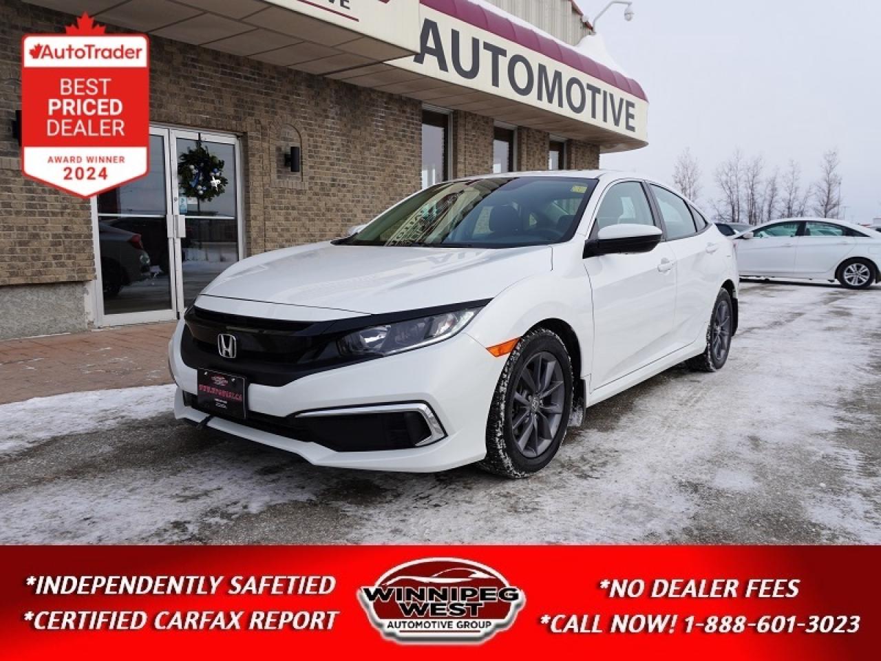 *** Dealer arranged financing on site! Quick, Simple,  no calls or waiting on bank appointments required!! Drive away today ***   NO ADMINISTRATION FEES!!** 

One Owner!! Excellent History!! Local car!!  **  Gorgeous Platinum White Pearl exterior,  loaded with options!!  Factory remote start, Power sun roof, Heated Seats , Touch Screen media center, Lane Departure.........and a host of other amenities!! Scroll through the picture portfolio below to note the immaculate condition and view the complete option and accessory list provided.  


Low Kilometers, pride of ownership evident, extremely fuel efficient, Honda dependability, safety and comfort! 



OPTION AND ACCESSORY LIST: 

Factory Remote Start

Heated Front Seats

Power Sunroof

Honda LaneWatch Blind-Spot Camera

Eco Mode with Auto Start/Stop 

Backup Camera

7" Touchscreen with Apple CarPlay & Android Auto

180-Watt 8-Speaker Premium Audio System

Remote Keyless Entry with Illuminated Entry

Command Start (after market, if applicable)

Honda Sensing Safety Suite

Adaptive Cruise Control

Collision Mitigation Braking System

Road Departure Mitigation

Lane Departure Warning

Lane Keep Assist

Emergency Collision Avoidance System

Whether youre buying your first reliable car, upgrading your family vehicle, or looking for something efficient and comfortable for daily commuting, this Civic EX checks every box. With its modern design, impressive fuel economy, and Hondas proven engineering, this sedan is built to handle Manitoba roads and many years of driving ahead.

A clean, well-maintained, one-owner Honda with Excellent  history is hard to find  dont miss out on this Civic EX before its gone.



Comes with a Manitoba Safety Certification, and we have many Extended Powertrain warrantys available on your vehicle purchase up to 10-year coverage (on eligible vehicles see dealer for details). Financing on site with Zero down financing OAC. Trades accepted. View at Winnipeg West Automotive Group, 5195 Portage Ave. (only a couple of minutes past the new Costco) Dealer permit # 6007, Call now 1(888) 601-3023. This Car is located in Winnipeg Manitoba,  however we can have it shipped anywhere in North America relatively inexpensively.