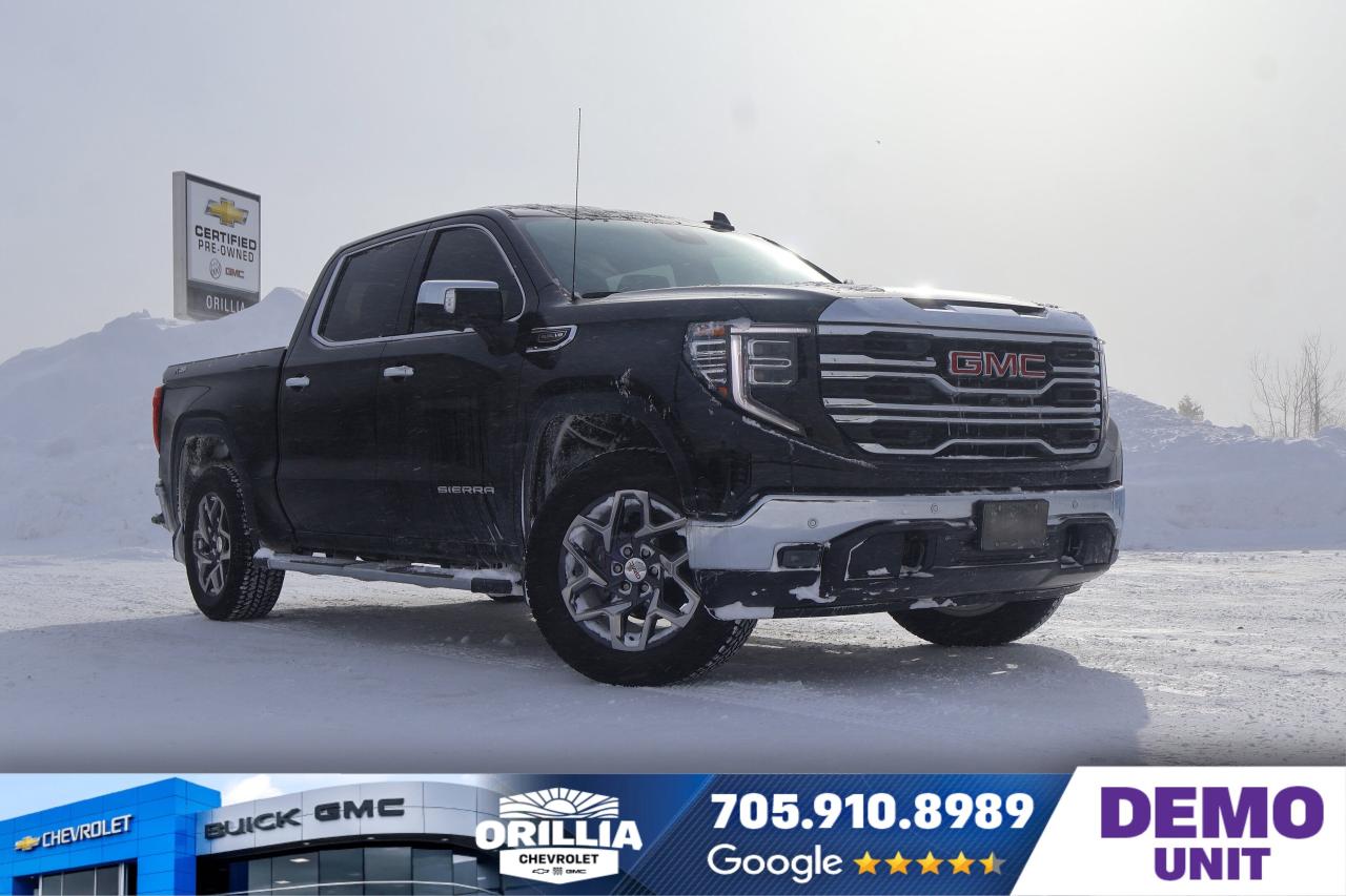 Special Code: DEMO221Heated Steering Wheel | Power Adjustable Seat | Driver Memory Seat | Leather-like Interior | All-Wheel Drive

The 2026 GMC Sierra 1500 is a robust and refined full-size pickup truck designed to meet the demands of Canadian drivers who require both capability and comfort. This previously owned four-door crew cab in sleek black offers a versatile blend of power and practicality, ideal for those who need a dependable workhorse for towing and hauling, yet appreciate a premium driving experience for daily commuting or weekend adventures.

Under the hood, the Sierra 1500 is powered by a strong 5.3L V8 gasoline engine paired with an automatic transmission, delivering confident performance and smooth acceleration. Its 4x4 drivetrain ensures excellent traction and stability across Canadas diverse road conditions, from snowy highways to rugged backroads. This combination provides reliable power and control, making it well-suited for winter driving and demanding tasks alike.

Inside, the cabin is thoughtfully appointed with leather seating and memory power seats that enhance comfort on long drives. Climate control and a heated steering wheel maintain a cozy environment regardless of the weather outside, while the navigation system and satellite radio keep you connected and entertained. Convenience features such as keyless entry, power windows and locks, and steering wheel audio controls add to the ease of use, making every journey more enjoyable.

Safety and driver assistance technologies are comprehensive, with lane departure warning, traction and stability control, and multiple airbags providing peace of mind. Visibility and convenience are further supported by fog lights, auto-dimming mirrors, rain sensor wipers, and daytime running lights, all of which contribute to safer driving in challenging Canadian climates. The included tow package enhances the trucks utility, allowing for confident hauling of trailers or recreational gear.

Overall, this GMC Sierra 1500 combines rugged capability with upscale features and advanced safety systems, making it a compelling choice for Canadian drivers who want a truck that performs well in all seasons while offering a refined and comfortable interior.

Specifications
5.3L V8 Gas Engine with Automatic Transmission
Four-Door Crew Cab with 4x4 Drive for All-Season Capability
Leather Interior with Heated Steering Wheel and Memory Power Seats
Advanced Safety Features Including Lane Departure Warning and Stability Control
Tow Package for Enhanced Hauling and Towing Performance
