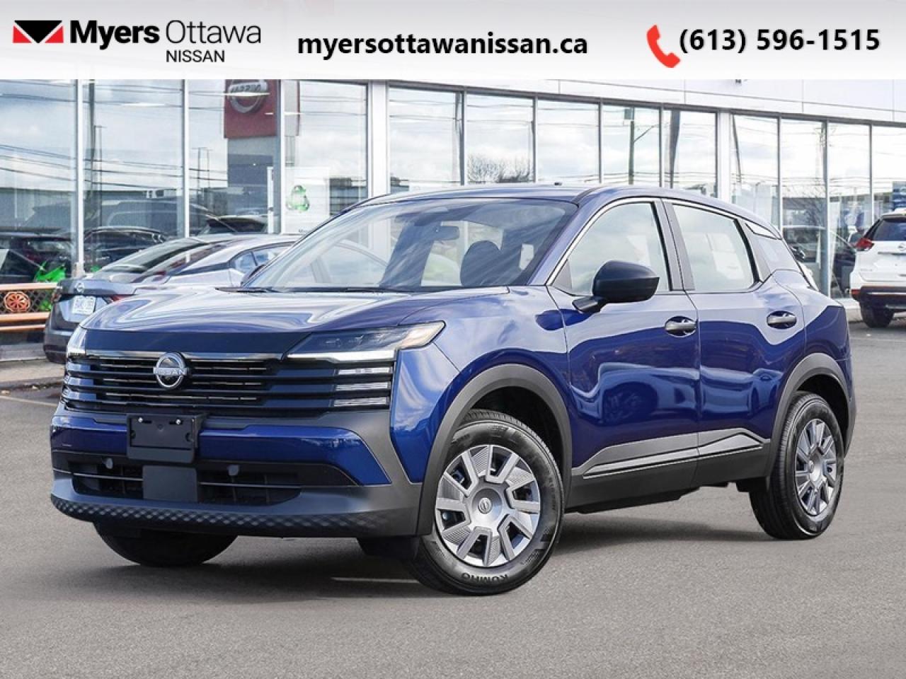 <b>Heated Seats,  Blind Spot Warning,  Lane Departure Warning,  Collision Mitigation!</b><br> <br> <br> <br>This compact SUV rewards you with a perfect blend of confident capability with comfort and smart design. <br> <br>This Kicks did not take any shortcuts, but it is offering you a shortcut to possibility. Make the most of every day with intelligent features that help you express your personal style and feel your playlist with the incredible infotainment system. It really is time you put you first, and this 2026 Kicks is here for it.<br> <br>This Deep Blue Pearl SUV has an Automatic transmission and is powered by a 141HP 2.0L 4 Cylinder Engine. <br> <br> Our Kickss trim level is S AWD. Its sleek exterior features body-coloured accents, black cladding, and a power liftgate for easy access to the cargo area. Inside, youll find heated front seats, a sport steering wheel, and a 12.3-inch touchscreen display with NissanConnect, wireless Apple CarPlay and Android Auto, Bluetooth streaming, and voice recognition. Convenience features like keyless entry with push-button start, Intelligent Cruise Control, and versatile 60/40 split-folding rear seats make daily drives effortless. Advanced safety systems, including Blind Spot Warning, Rear Cross Traffic Alert, Intelligent Emergency Braking, Lane Departure Warning, and a RearView Monitor, provide added confidence and peace of mind on every journey. This vehicle has been upgraded with the following features: Heated Seats, Blind Spot Warning, Lane Departure Warning, Collision Mitigation.<br><br> <br>To apply right now for financing use this link: <a href=https://www.myersottawanissan.ca/finance target=_blank>https://www.myersottawanissan.ca/finance</a><br><br> <br/>    4.4% financing for 84 months. <br> Payments from <b>$464.24</b> monthly with $0 down for 84 months @ 4.40% APR O.A.C. ( Plus applicable taxes -  $621 Administration fee included. Licensing not included. **Rebates may not be applicable on all purchase types [cash, lease, or finance]. Eligibility and conditions may vary. Please see dealer for full details and confirmation of eligibility.    ).  Incentives expire 2026-03-31.  See dealer for details. <br> <br><br> Come by and check out our fleet of 30+ used cars and trucks and 70+ new cars and trucks for sale in Ottawa.  o~o