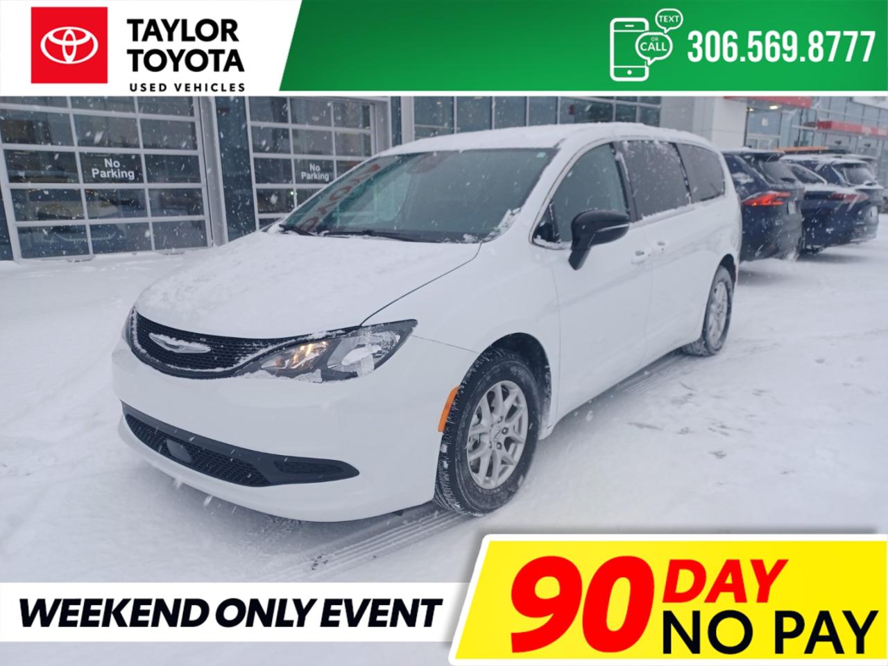 Pentastar 3.6L V6 VVT 9-Speed Automatic FWD<br><br><br>As a family run business, we at Taylor Toyota understand the need to provide you with the highest quality automobile goods and services. Our services dont start and stop from the moment you step onto our lot to the moment you drive off; we always make sure you are being taken care of throughout the lifetime of your vehicle.<br><br><br>90-Day No Payment Promotion On approved credit. Interest may accrue during the deferral period. The 90-day payment deferral is offered through participating lenders, including Scotiabank, and is subject to lender approval. Final terms and conditions are determined by the lending institution.