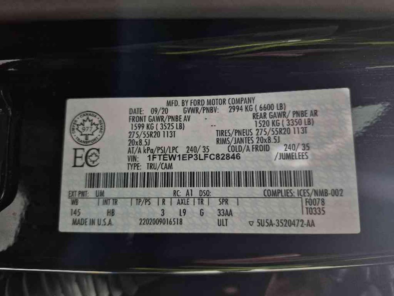 2020 Ford F-150 SUPERCREW Photo