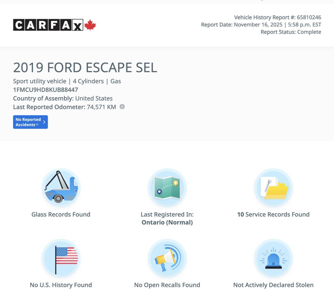 2019 Ford Escape SEL 4WD NO ACCIDENTS HEATED SEATS APPLE CARPLAY Photo2