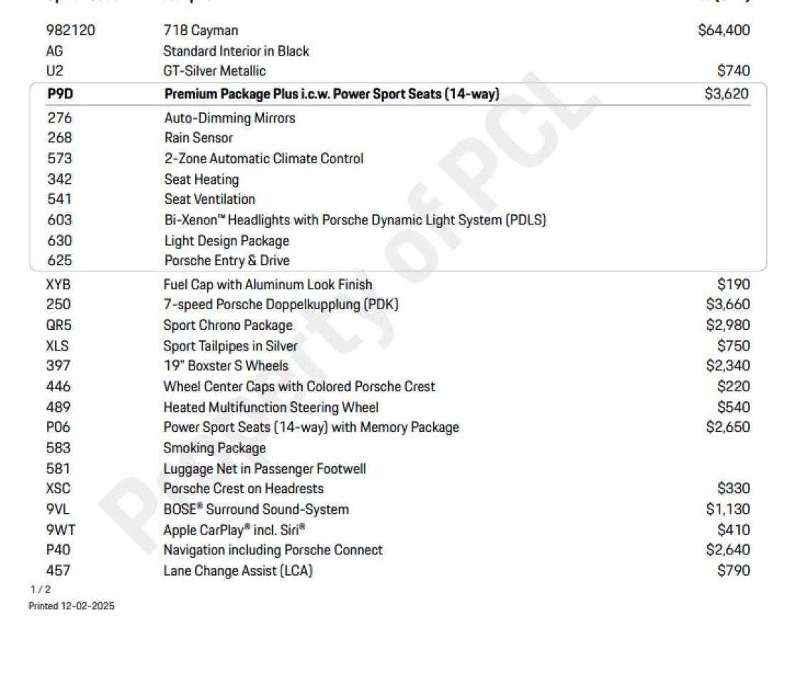 2020 Porsche 718 Cayman PREMIUM PLUS PKG | BOSE | 19 IN Photo