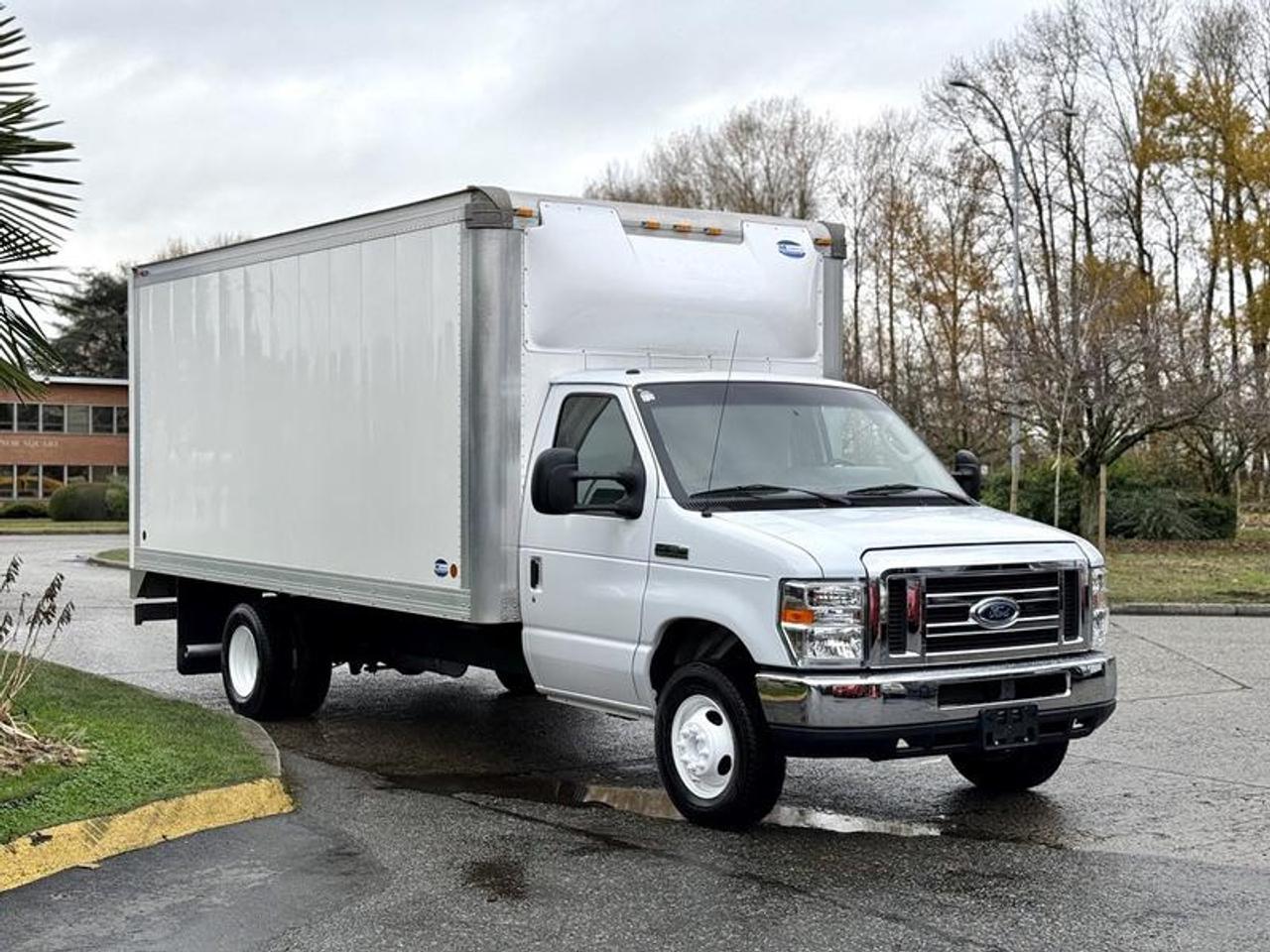 This 2019 Ford E-450 Super Duty 16-foot cube van is equipped with a 6.8L 10-cylinder engine, automatic transmission and rear-wheel drive, and features a white exterior with a grey cloth interior. It includes a pull-out loading ramp, manual windows and door locks, cup holders, 12V inputs, air conditioning and heat, and an AM/FM radio with CD player. The cube interior measures approximately 16 feet long, 7 feet 8 inches wide and 6 feet 8 inches high. Overall vehicle dimensions are about 25 feet 3 inches long, 8 feet wide and 9 feet 11 inches high, with a GVWR of 6,577 kg (14,500 lb). This item is currently OFFSITE. You must register an appointment with our office to schedule an offsite viewing. Appointments must be made a minimum of one business day in advance (and as defined by the days that Repo.com is open for business) before your appointment can be scheduled and confirmed. We may, at our own discretion, instead opt to transport smaller items to Repo.coms main yard for viewing purposes.  $57,710.00 plus $375 processing fee, $58,085.00 total payment obligation before taxes.  Listing report, warranty, contract commitment cancellation fee, financing available on approved credit (some limitations and exceptions may apply). All above specifications and information is considered to be accurate but is not guaranteed and no opinion or advice is given as to whether this item should be purchased. We do not allow test drives due to theft, fraud, acts of vandalism and undetectable impaired driving. Instead we provide the following benefits: Complimentary Warranty (with options to extend), Limited Money Back Satisfaction Guarantee on Fully Completed Contracts, Contract Commitment Cancellation, and an Open-Ended Sell-Back Option. Ask seller for details or call 604-522-REPO(7376) to confirm listing availability.