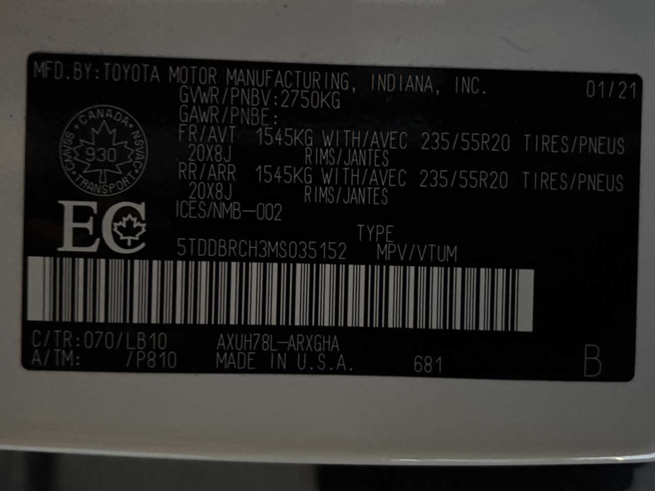 2021 Toyota Highlander HYBRID Limited AWD Photo