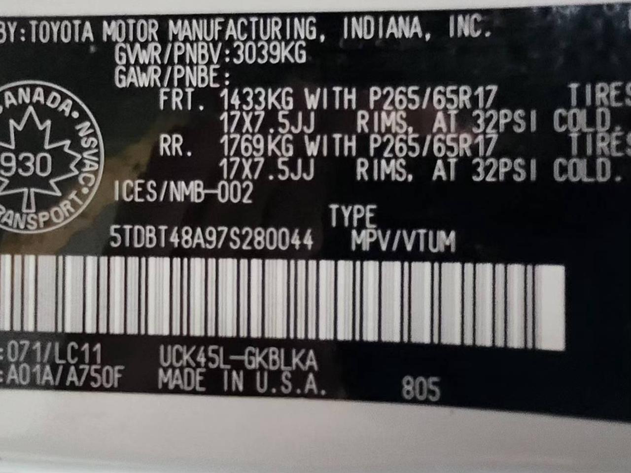 2007 Toyota Sequoia 4WD 4DR LIMITED Photo