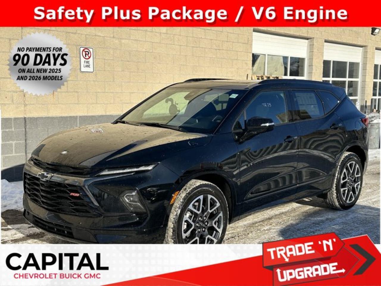 This Chevrolet Blazer delivers a Gas V6 3.6L/ engine powering this Automatic transmission. TRANSMISSION, 9-SPEED AUTOMATIC, ELECTRONICALLY-CONTROLLED with overdrive, includes Driver Shift Control, SAFETY PLUS PACKAGE includes (UV2) HD Surround Vision, (DRZ) Rear Camera Mirror, (KSG) Adaptive Cruise Control, (UGN) Enhanced Automatic Emergency Braking [replaces (UHY) Automatic Emergency Braking], and (HS1) Safety Alert Seat, RS PREFERRED EQUIPMENT GROUP Includes standard equipment.* This Chevrolet Blazer Features the Following Options *LPO, FLOOR LINER PACKAGE includes (RIA) front and second row all-weather floor liners, LPO and (CAV) integrated cargo liner, LPO, CONVENIENCE PLUS PACKAGE includes (AAB) memory settings, (KA6) rear outboard heated seats, (KU9) driver and front passenger ventilated seats and (N38) power tilt and telescoping steering column , LPO, INTEGRATED CARGO LINER, LPO, ALL-WEATHER FLOOR LINERS front and second row, ENGINE, 3.6L V6, SIDI, DOHC WITH VARIABLE VALVE TIMING (VVT) and Active Fuel Management with Stop/Start (308 hp [229 kW] @ 6600 rpm, 270 lb-ft of torque [366 N-m] @ 5000 rpm) (Includes (V08) heavy-duty cooling system.), ENGINE BLOCK HEATER, 3 YEARS SIRIUSXM, Wireless Charging, Wireless Apple CarPlay/Wireless Android Auto, Wipers, front variable-speed, intermittent with washers.* Stop By Today *Stop by Capital Chevrolet Buick GMC Inc. located at 13103 Lake Fraser Drive SE, Calgary, AB T2J 3H5 for a quick visit and a great vehicle!