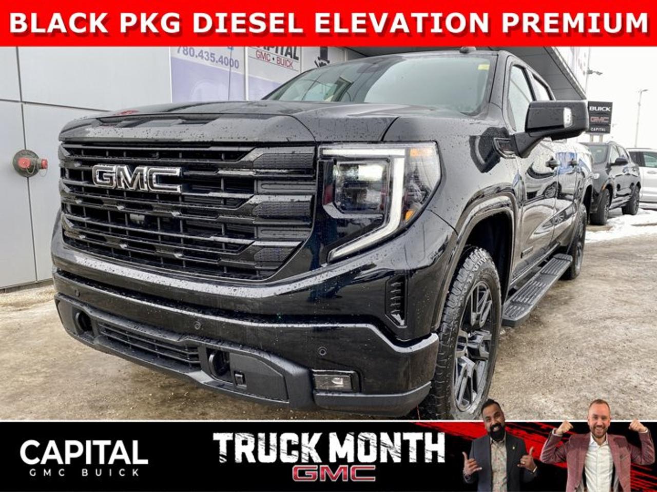 Take a look at this DIESEL 2026 GMC SIERRA 1500 Elevation Premium Package... Fully Equipped with Power Sunroof, BLACK PACKAGE, Body Color Arch Moldings, Heated Leather BUCKET Seats, X31 OFF-ROAD Package, ALL-WEATHER FLOOR MATS, Heated Steering, Adaptive Cruise Control, Dual Exhaust, 360 CAM, 6 Assist Steps, Black Emblems, MultiPro Tailgate, Integrated Brake Controller, Wireless Charger, Blind Zone monitoring, and so much more!Ask for the Internet Department for more information or book your test drive today! Text 507-585-4395 for fast answers at your fingertips!AMVIC Licensed Dealer - Licence Number B1044900Disclaimer: All prices are plus taxes and include all cash credits and loyalties. See dealer for details. AMVIC Licensed Dealer # B1044900
