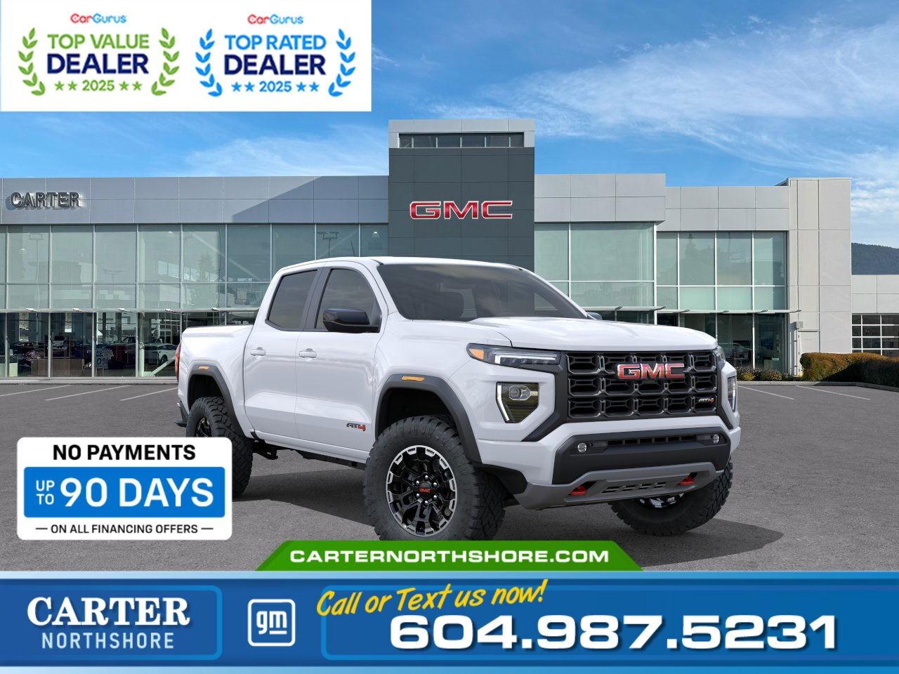 Purchase your new vehicle today and enjoy NO PAYMENTS FOR UP TO 90 DAYS. Upgrade with confidence, without stretching your budget!  18" Dark Grey Machined Finish Aluminum Wheels, Automatic Locking Rear Differential, Ventilated Front Seats, Active Noise Cancellation, 11" Diagonal Colour LED Display With Google Built-in, Remote Vehicle Start, Adaptive Cruise Control, Hill Descent Control, Lane Keep Assist w/Lane Departure Warning, Bose Premium Speaker System & Off-Road w/2" Factory-installed Lift Suspension. Test Drive Today!  WHY CARTER GM NORTHSHORE? - An unrivalled vehicle purchasing experience! - Exceeding our loyal customers expectations since 1990 - 4.7 Google star rating (with 1,700+ customer reviews) - CarGurus Top-Rated Dealer 2025 Award - CarGurus Top Value Dealer 2025 Award - Vehicle trades welcome! Best price guaranteed! - We provide upfront pricing, zero hidden fees, and 100% transparency - Fast approvals and 99% acceptance rates (no matter your current credit status!) - Multilingual staff (many languages spoken) - Comfortable non-pressured environment with in-store television, WIFI and a childrens play area!  Were here to help you drive the vehicle you want, the vehicle you deserve!  QUESTIONS? GREAT! WEVE GOT ANSWERS! To speak with a friendly vehicle specialist - CALL NOW! (Doc. Fee: $598.00 Dealer Code: D5505)
