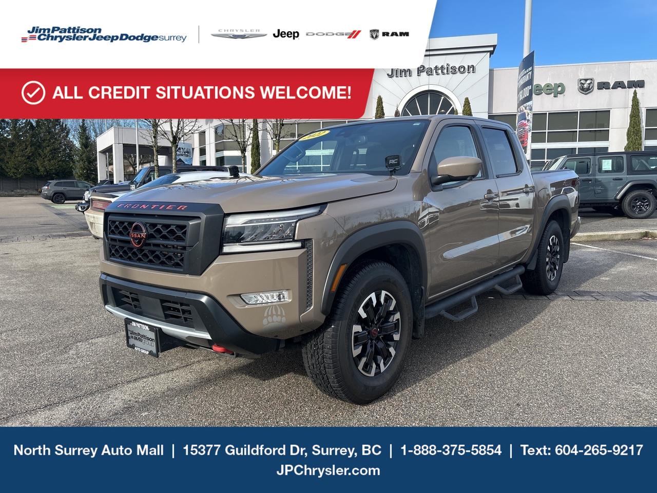 ?? 2022 Nissan Frontier  Tough, Modern & Ready to Work

The 2022 Nissan Frontier delivers the perfect mix of rugged capability and modern comfort. With its bold redesign, strong V6 performance, and impressive towing power, this truck is built to handle job sites, weekend projects, and everything in between.

Inside, youll find a refined interior with a large touchscreen, Apple CarPlay & Android Auto, advanced safety features, and a comfortable ride that makes daily driving easy.

Durable, dependable, and aggressively priced, this Frontier is a midsize truck that gives you full-size confidence without the full-size price.

Schedule your test drive today before its gone.
Price includes documentation fee ($899). Finance placement fee ($599) if applicable, GST and PST are additional. Call 1-877-868-1775! Financing available OAC. D#30394